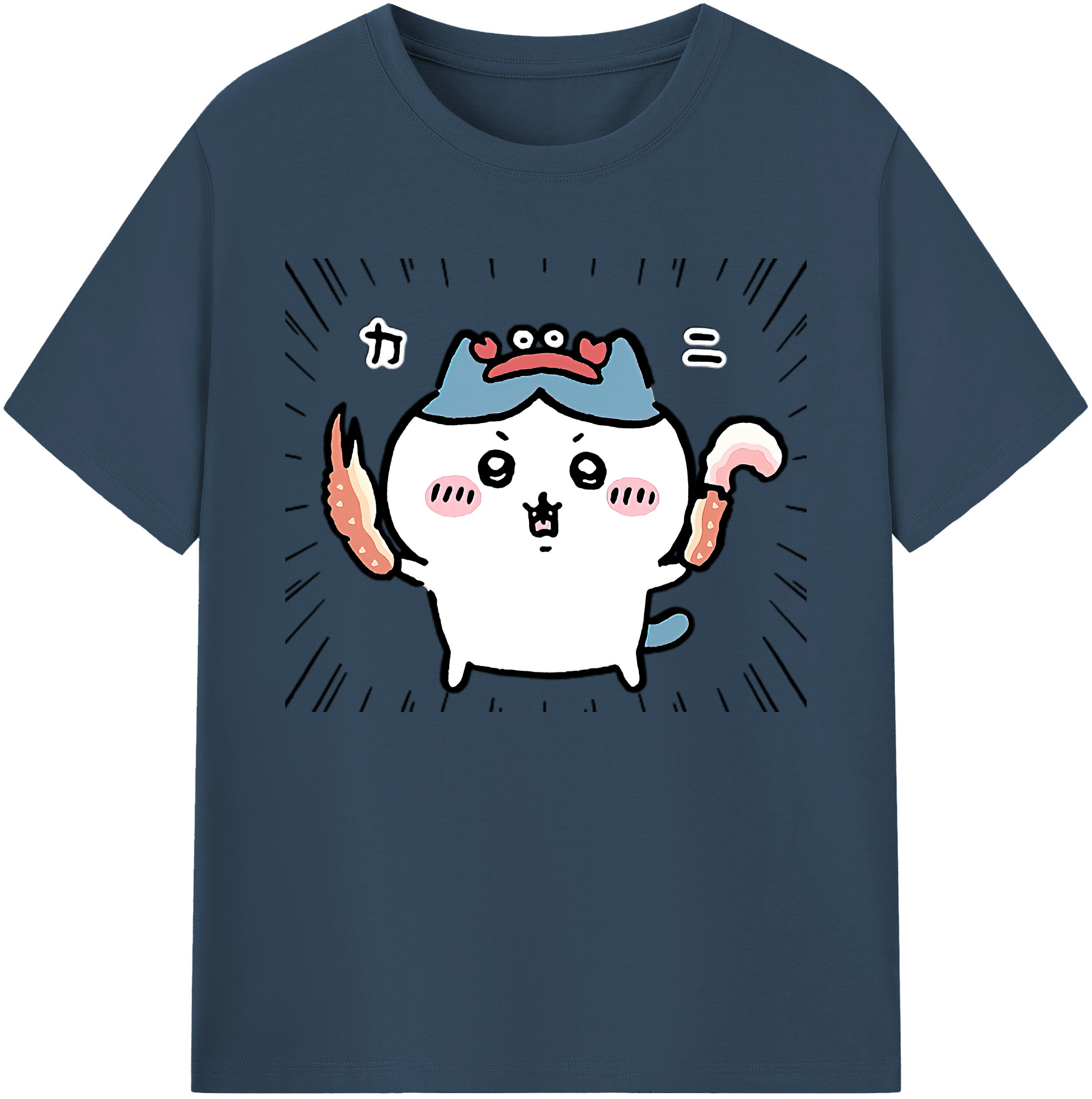 （画像用） ちいかわ ハチワレ Chii-kawa hachiware 綿100％ メンズ半袖Tシャツ｜肌触りやわらか＆通気性