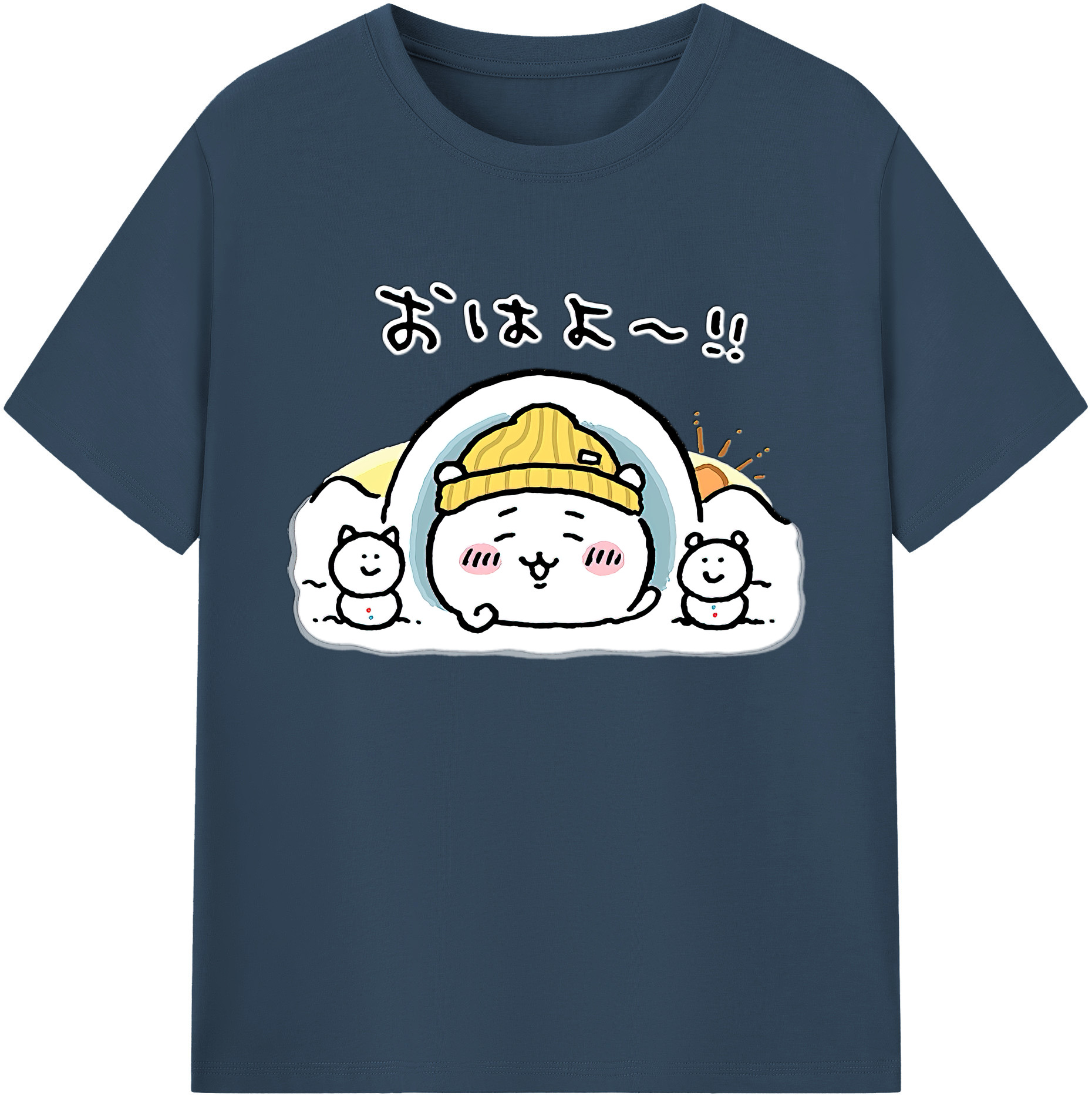 （画像用） ちいかわ ちいかわ Chii-kawa chiikawa 綿100％ メンズ半袖Tシャツ｜肌触りやわらか＆通気性