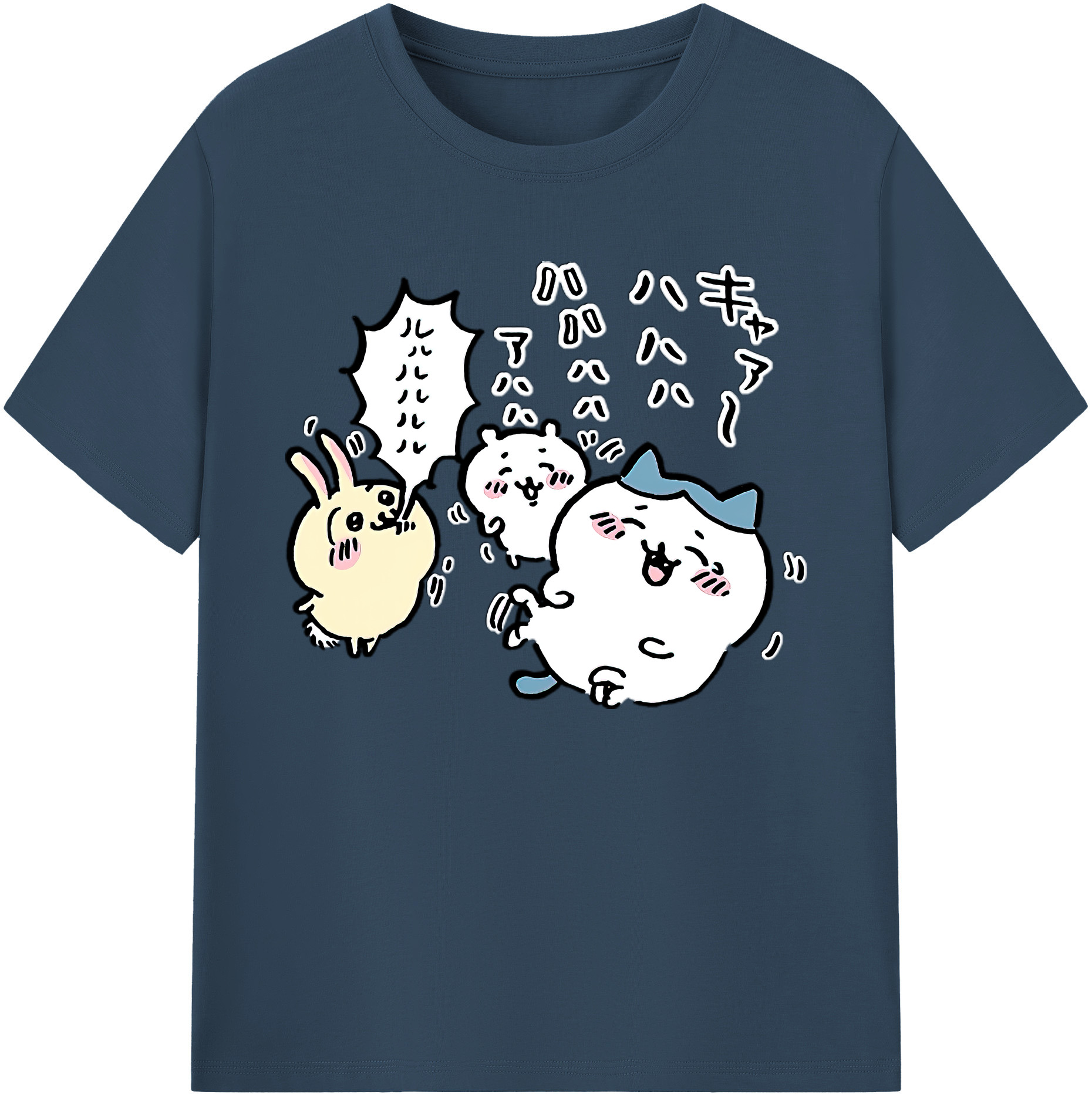 （画像用） ちいかわ うさぎ Chii-kawa usagi 綿100％ メンズ半袖Tシャツ｜肌触りやわらか＆通気性