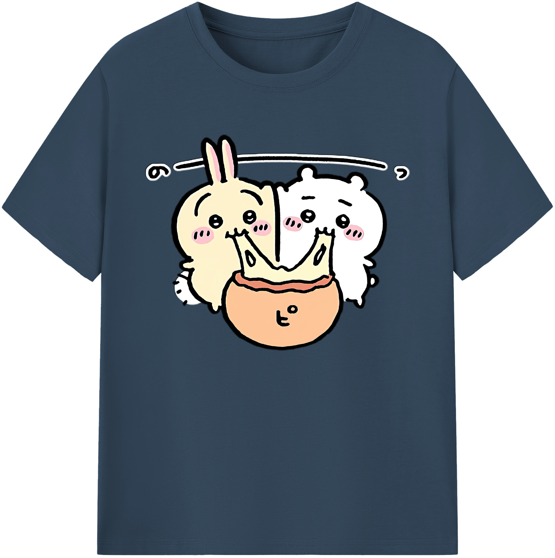 （画像用） ちいかわ うさぎ Chii-kawa usagi 綿100％ メンズ半袖Tシャツ｜肌触りやわらか＆通気性