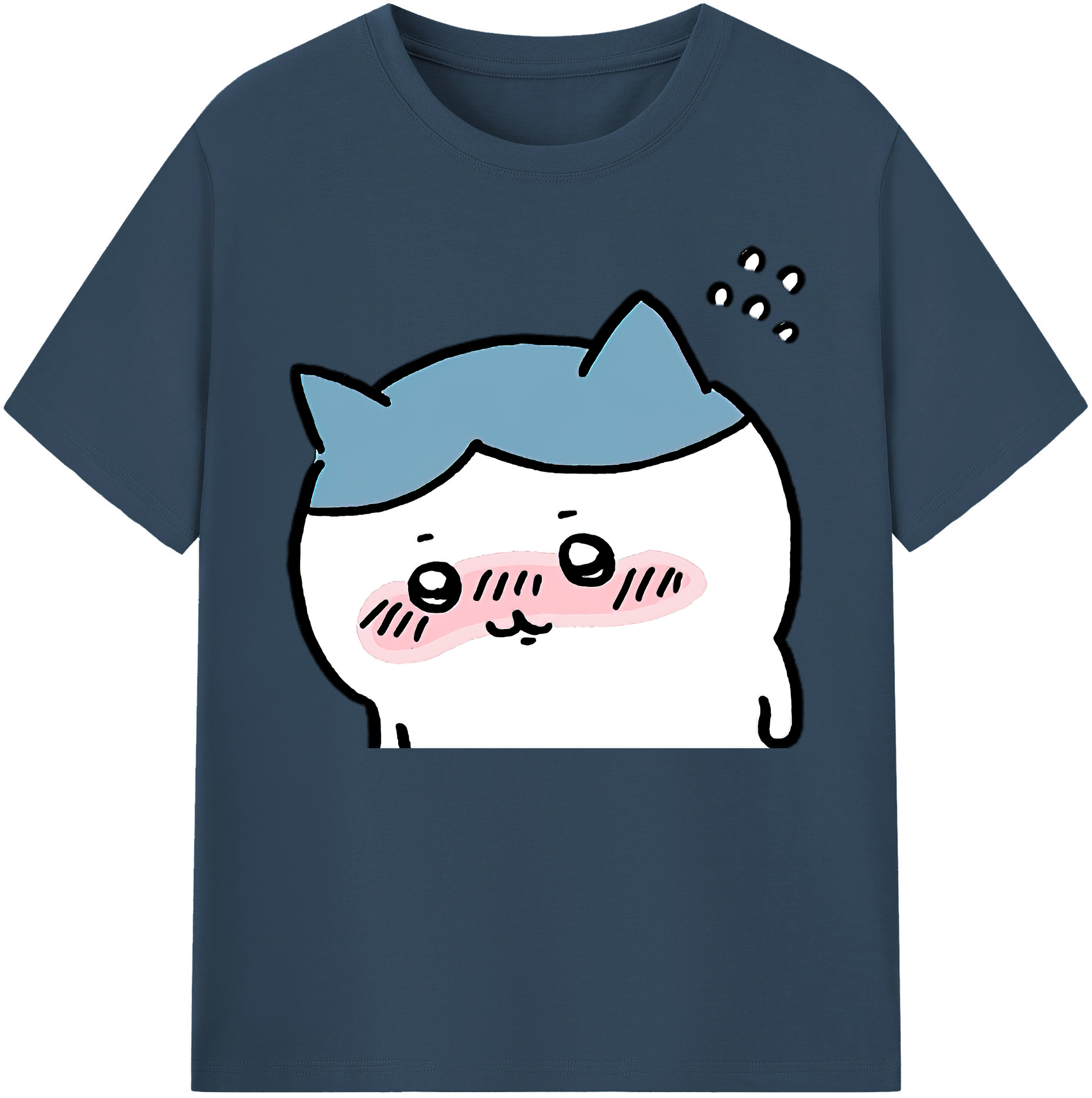 （画像用） ちいかわ ハチワレ Chii-kawa hachiware 綿100％ メンズ半袖Tシャツ｜肌触りやわらか＆通気性