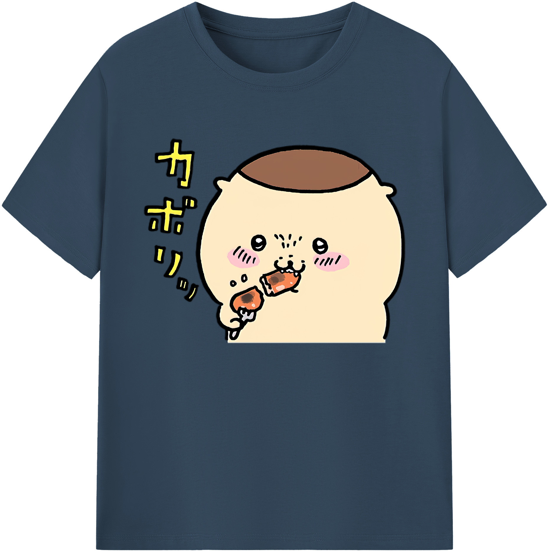 （画像用） ちいかわ くりまんじゅう Chii-kawa kuri manjū 綿100％ メンズ半袖Tシャツ｜肌触りやわらか＆通気性