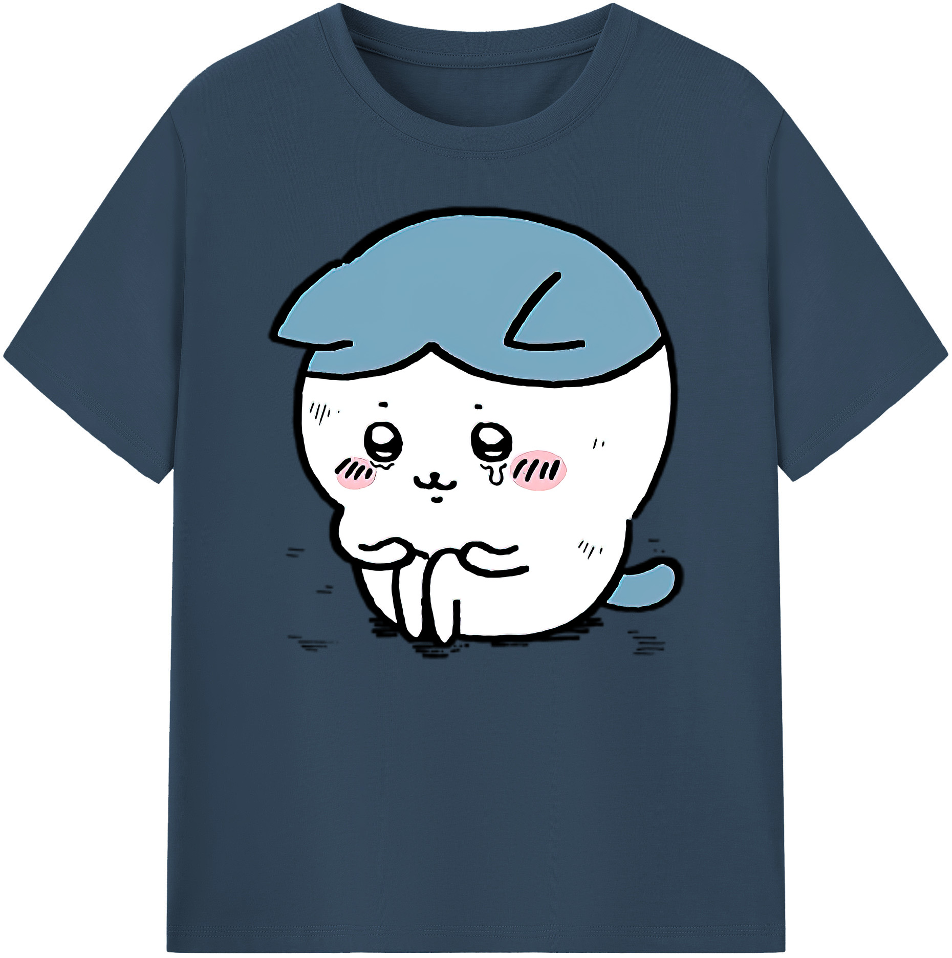 （画像用） ちいかわ ハチワレ Chii-kawa hachiware 綿100％ メンズ半袖Tシャツ｜肌触りやわらか＆通気性