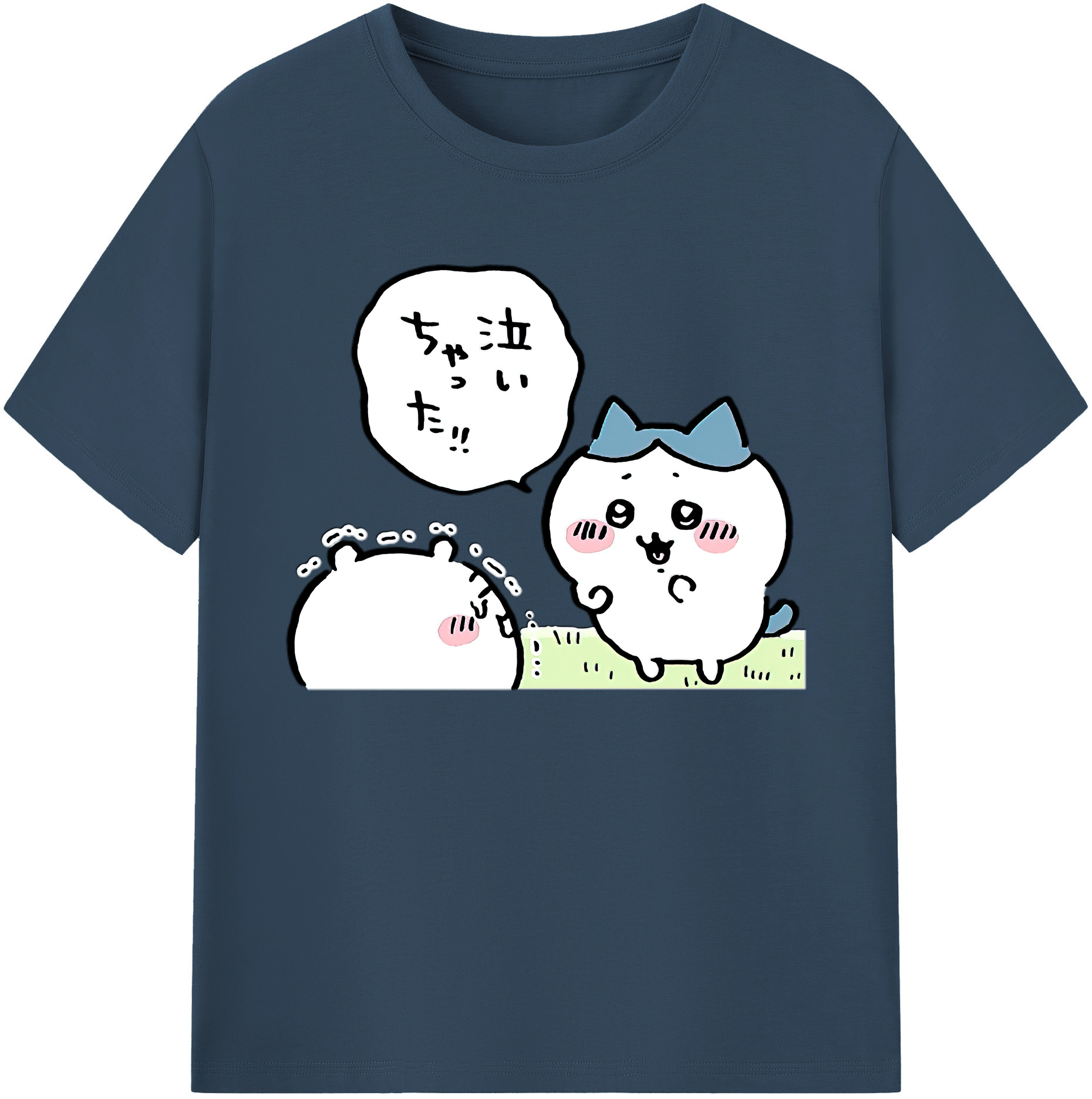 （画像用） ちいかわ ハチワレ Chii-kawa hachiware 綿100％ メンズ半袖Tシャツ｜肌触りやわらか＆通気性