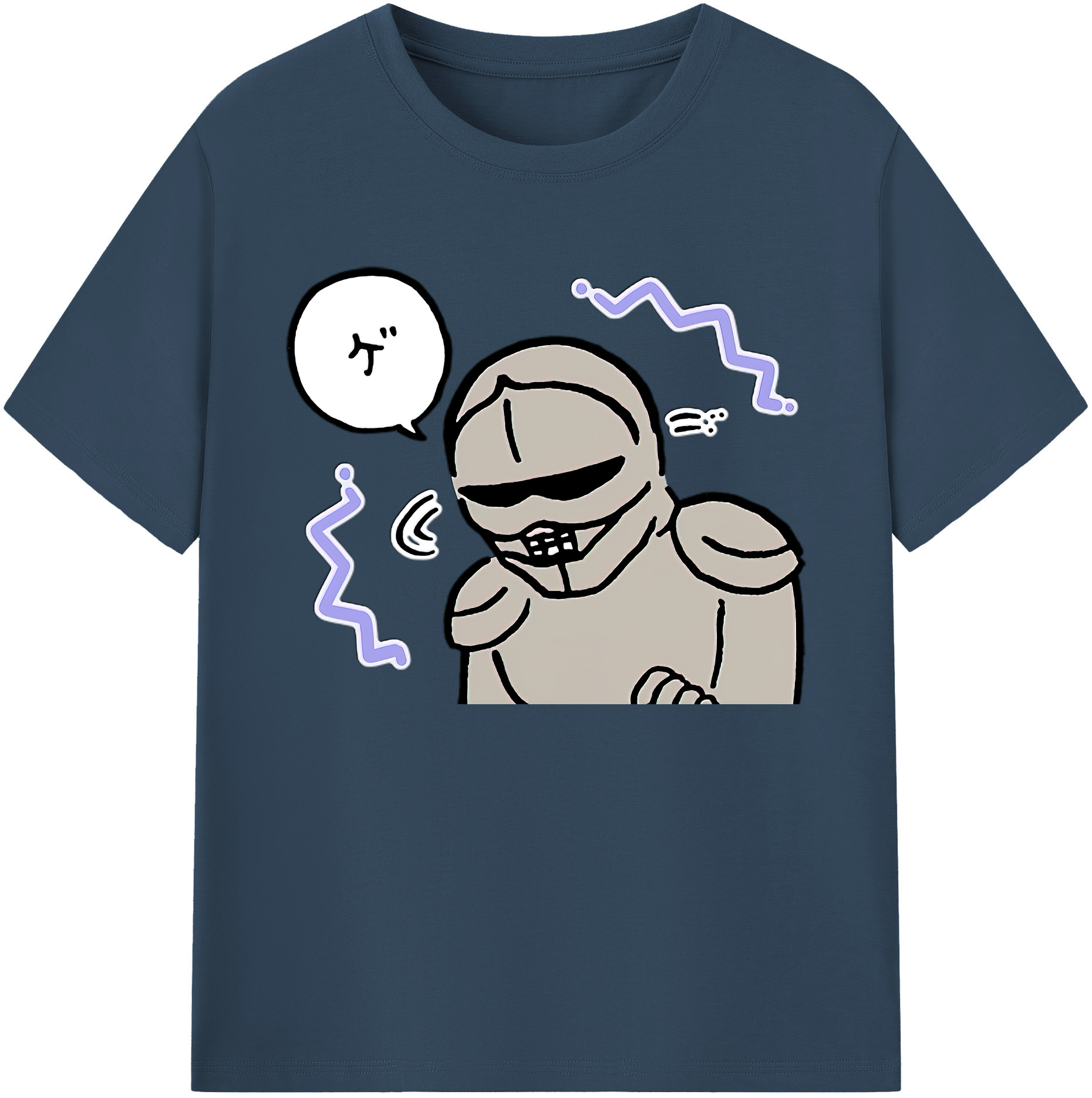 （画像用） ちいかわ 労働の鎧さん Chii-kawa Mr. Armor of Labor 綿100％ メンズ半袖Tシャツ｜肌触りやわらか＆通気性