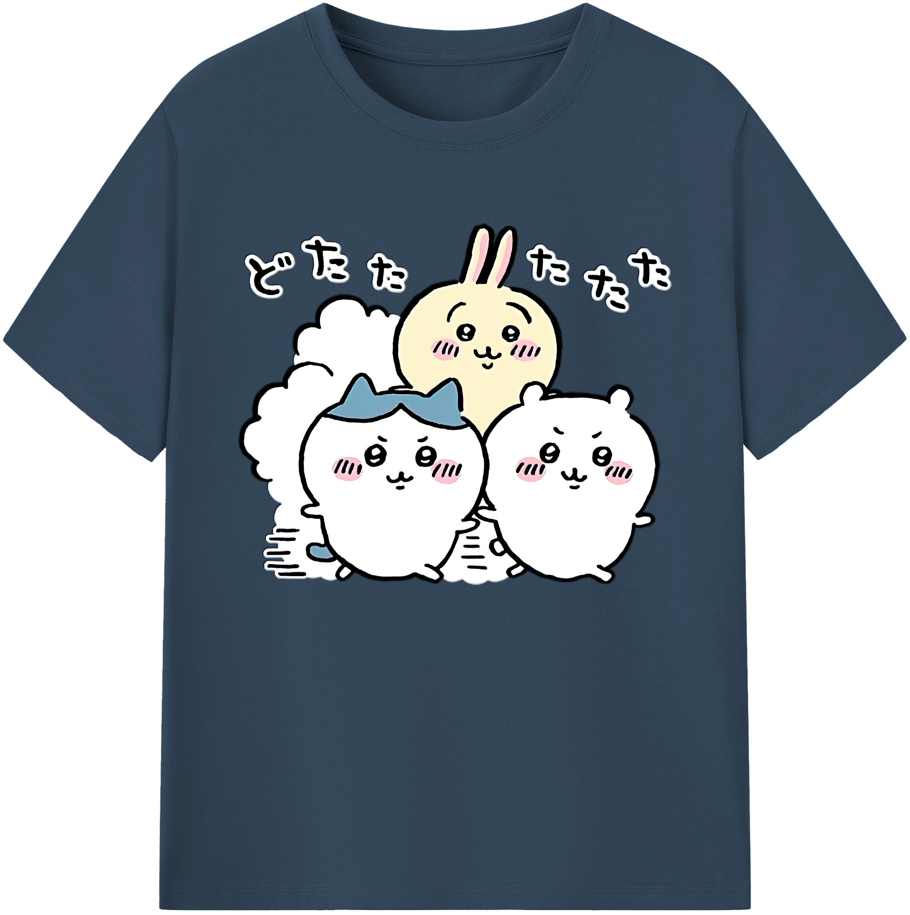 （画像用） ちいかわ ハチワレ Chii-kawa hachiware 綿100％ メンズ半袖Tシャツ｜肌触りやわらか＆通気性