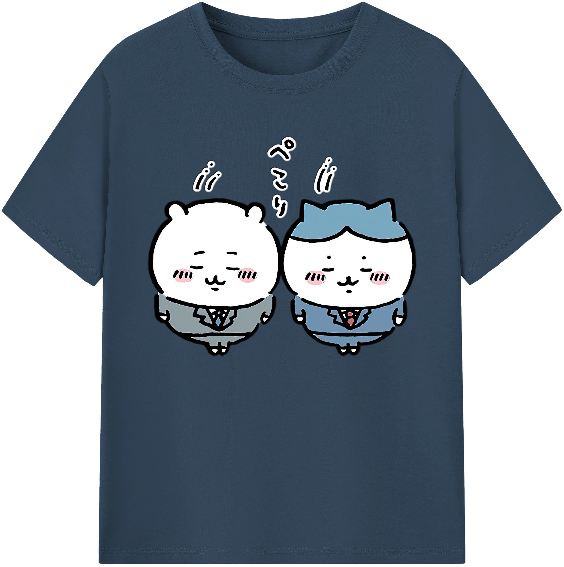 （画像用） ちいかわ ハチワレ Chii-kawa hachiware 綿100％ メンズ半袖Tシャツ｜肌触りやわらか＆通気性
