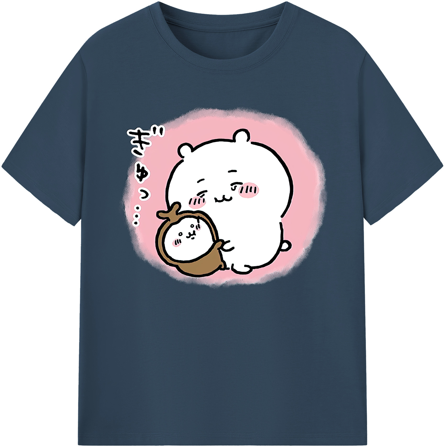 （画像用） ちいかわ ちいかわ Chii-kawa chiikawa 綿100％ メンズ半袖Tシャツ｜肌触りやわらか＆通気性