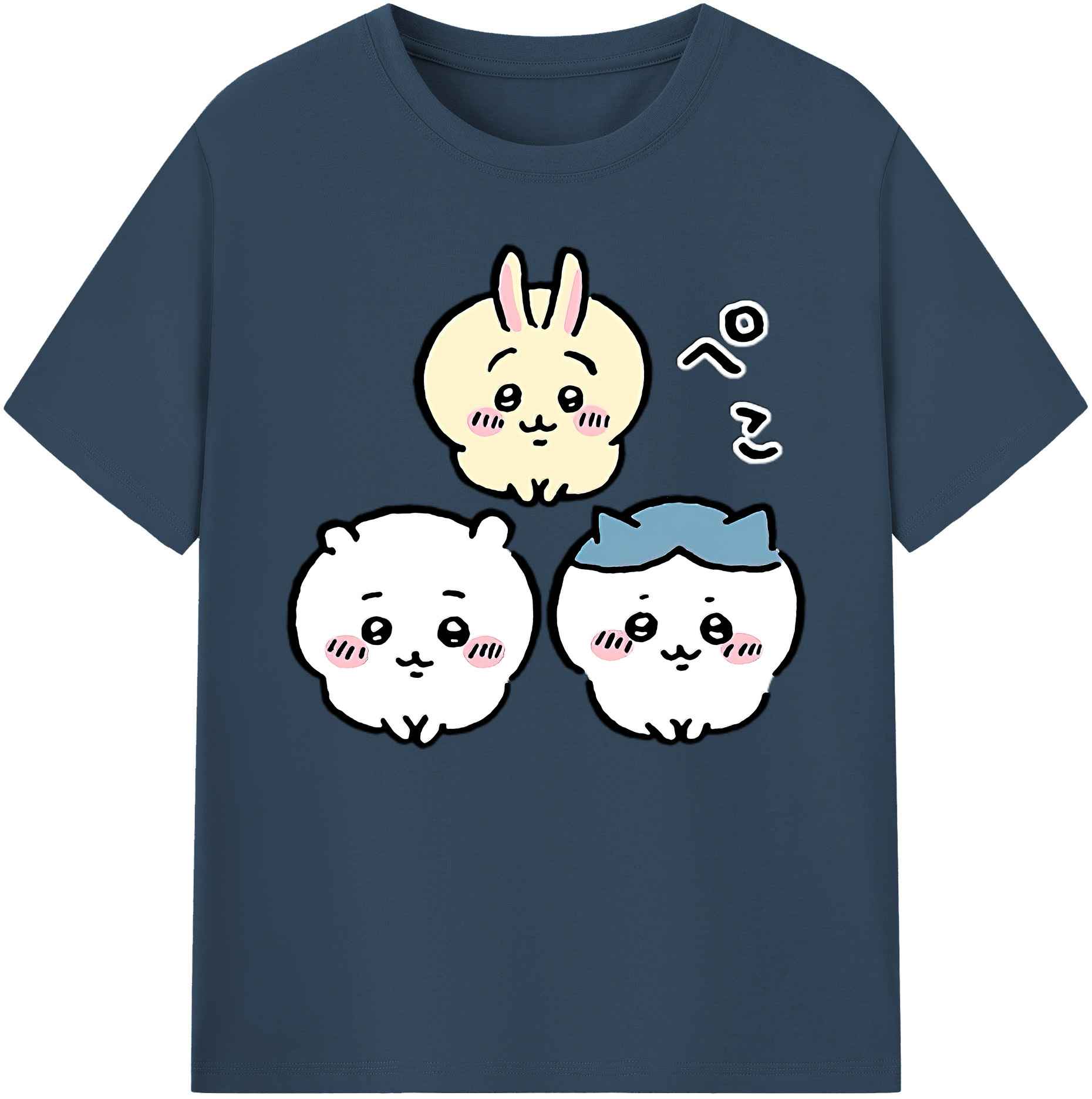 （画像用） ちいかわ うさぎ Chii-kawa usagi 綿100％ メンズ半袖Tシャツ｜肌触りやわらか＆通気性