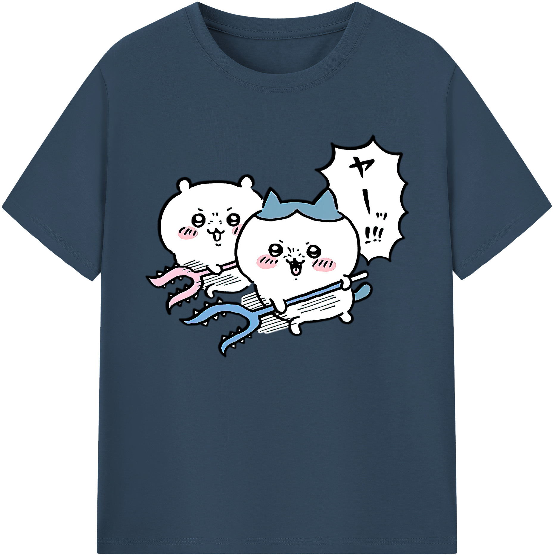 （画像用） ちいかわ ハチワレ Chii-kawa hachiware 綿100％ メンズ半袖Tシャツ｜肌触りやわらか＆通気性