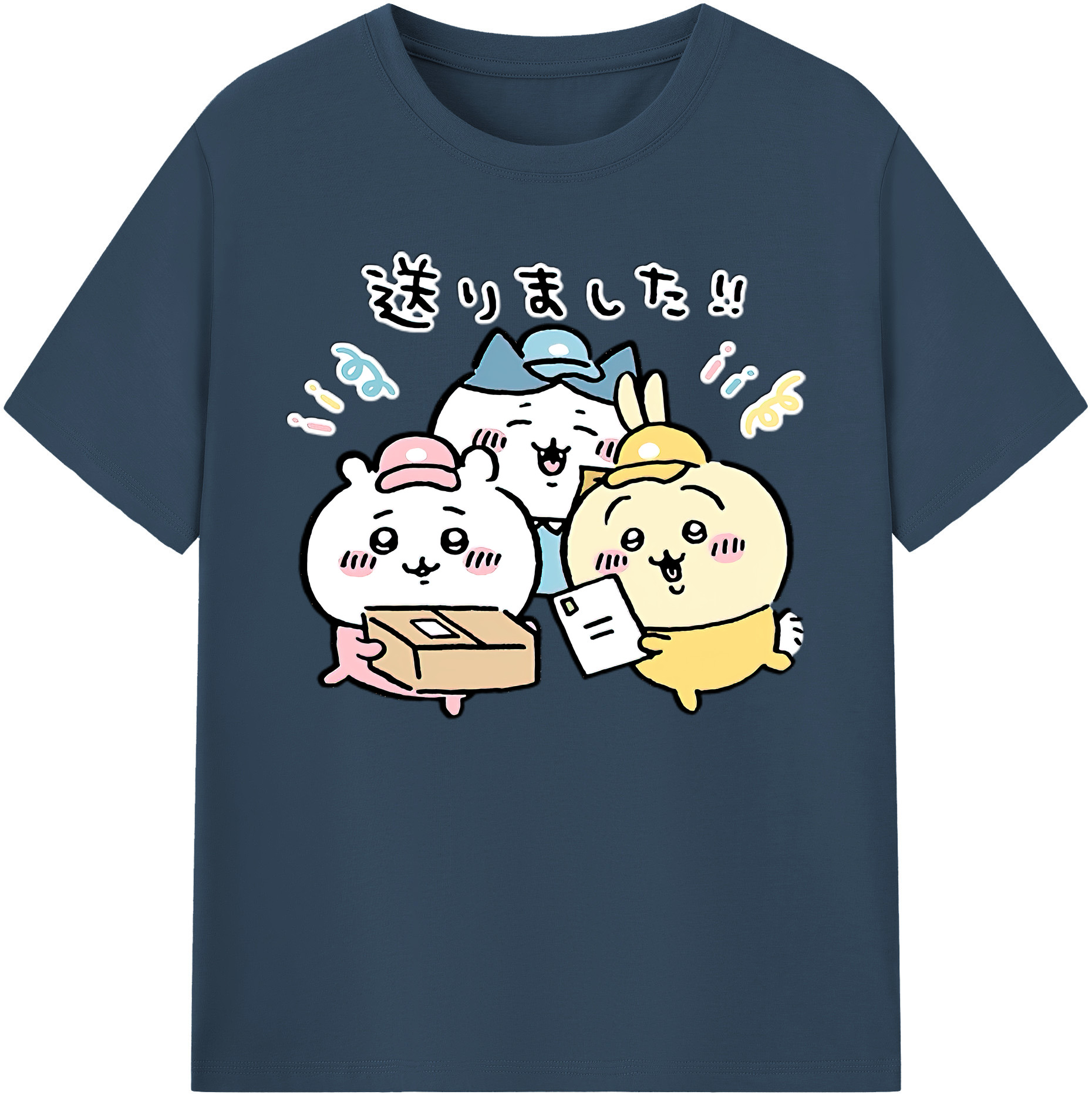 （画像用） ちいかわ ハチワレ Chii-kawa hachiware 綿100％ メンズ半袖Tシャツ｜肌触りやわらか＆通気性