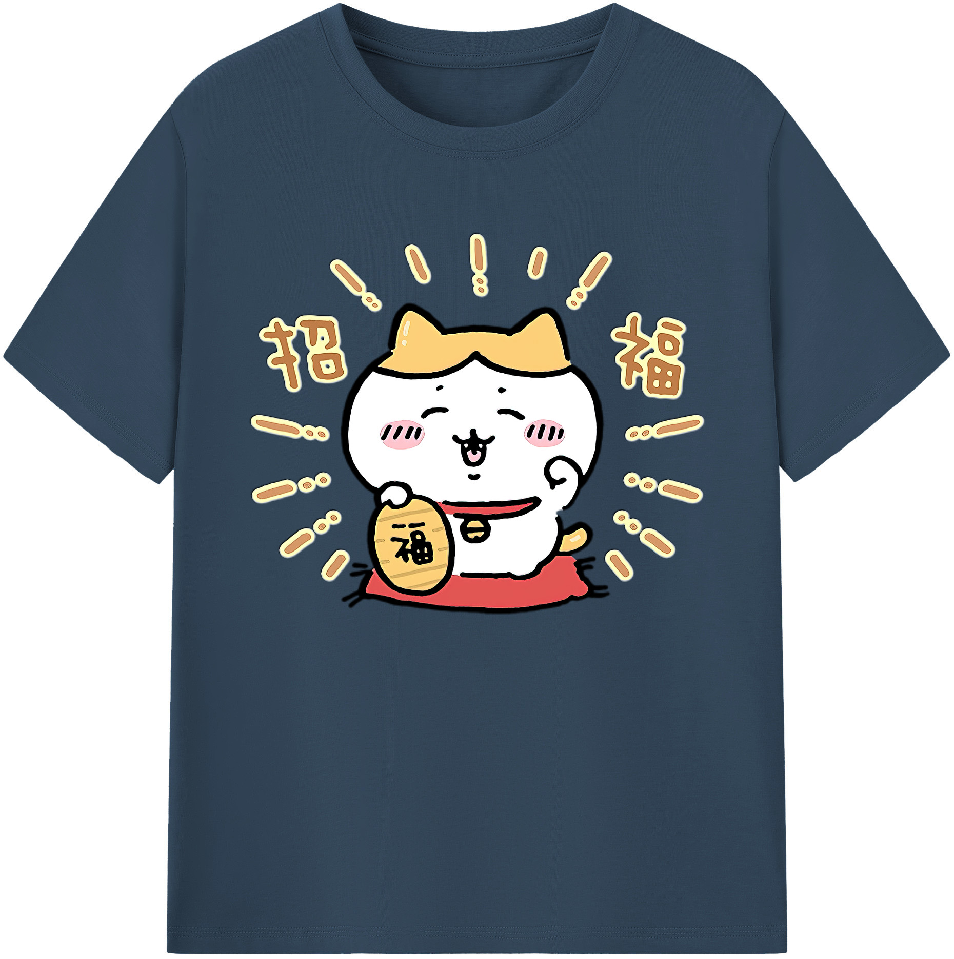 （画像用） ちいかわ ハチワレ Chii-kawa hachiware 綿100％ メンズ半袖Tシャツ｜肌触りやわらか＆通気性