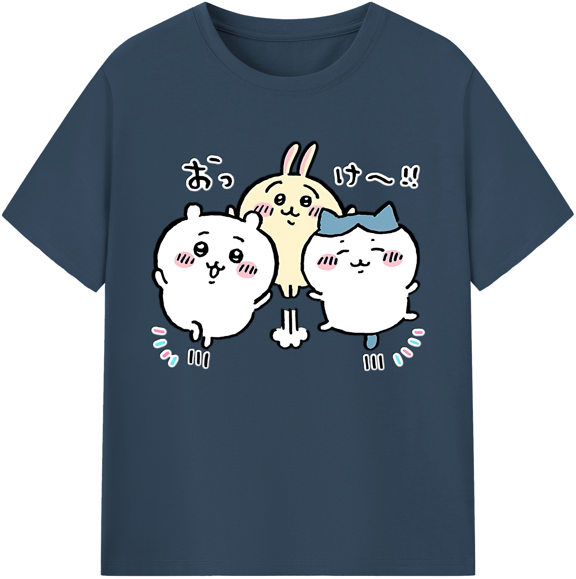 （画像用） ちいかわ ちいかわ Chii-kawa chiikawa 綿100％ メンズ半袖Tシャツ｜肌触りやわらか＆通気性
