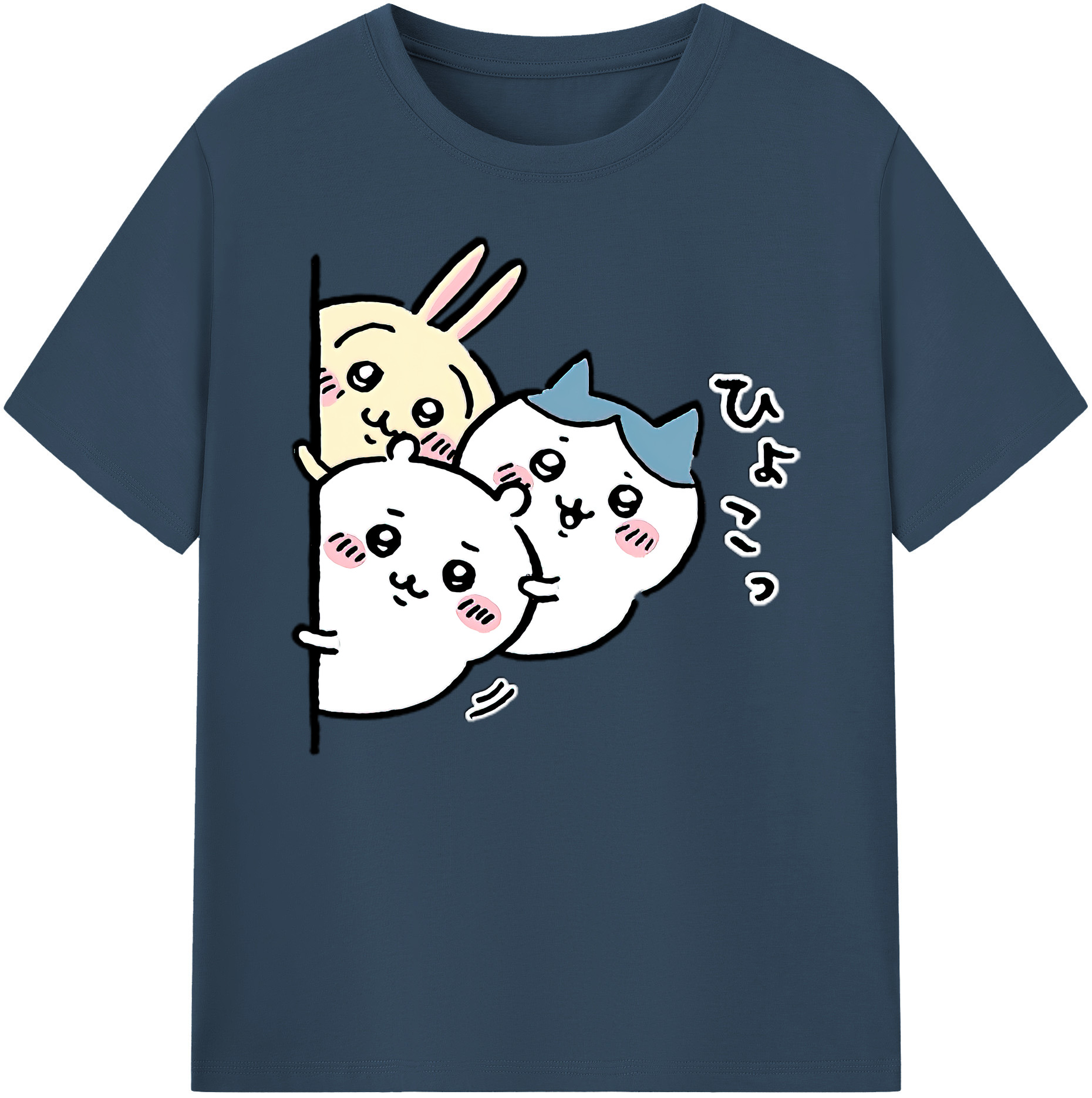 （画像用） ちいかわ うさぎ Chii-kawa usagi 綿100％ メンズ半袖Tシャツ｜肌触りやわらか＆通気性