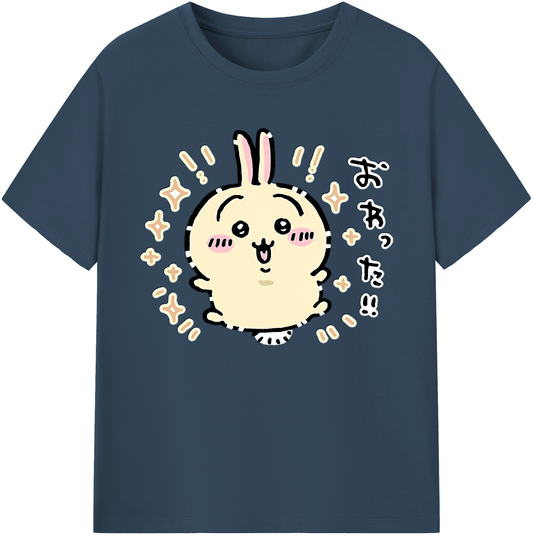 （画像用） ちいかわ うさぎ Chii-kawa usagi 綿100％ メンズ半袖Tシャツ｜肌触りやわらか＆通気性