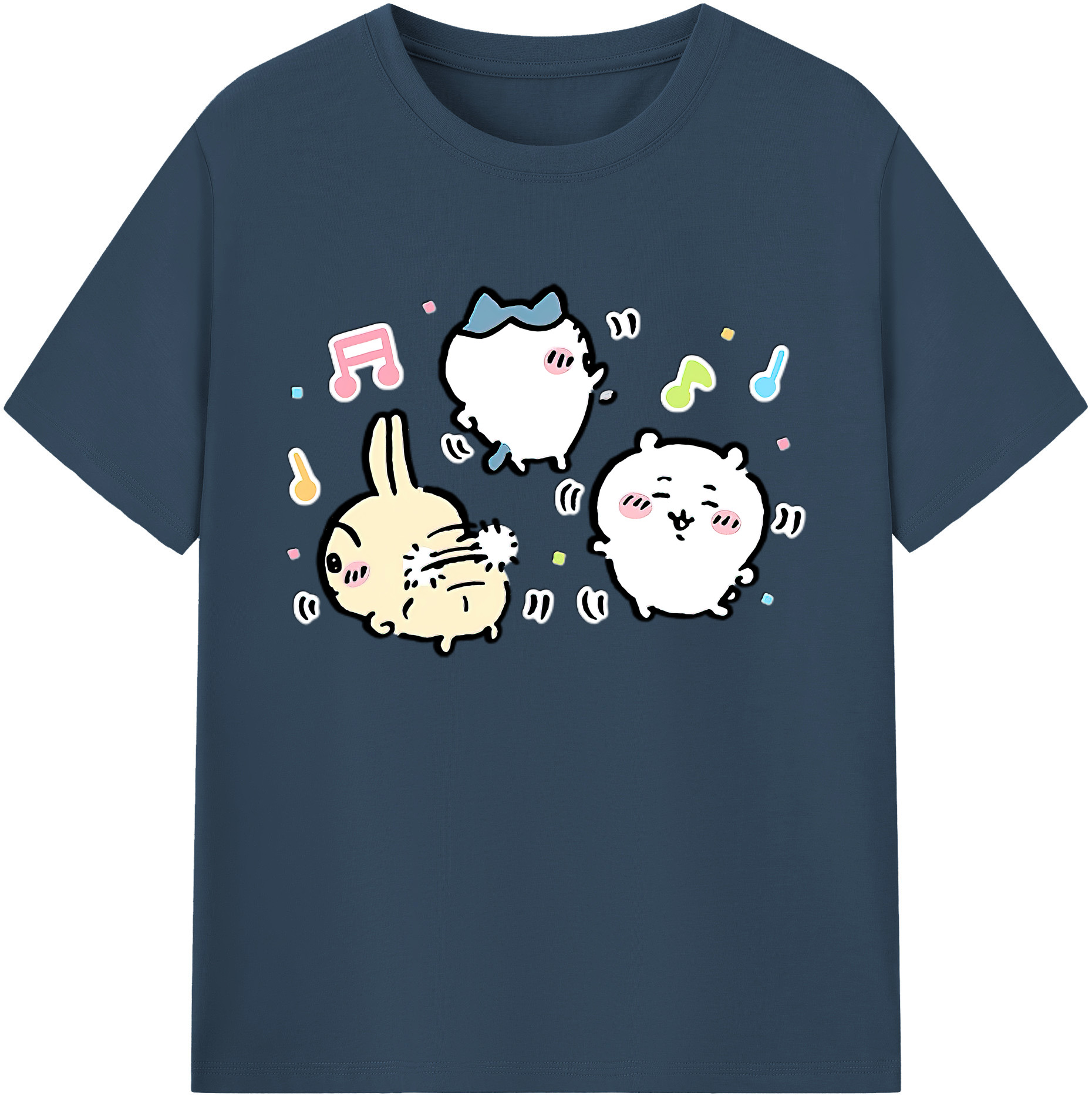 （画像用） ちいかわ うさぎ Chii-kawa usagi 綿100％ メンズ半袖Tシャツ｜肌触りやわらか＆通気性