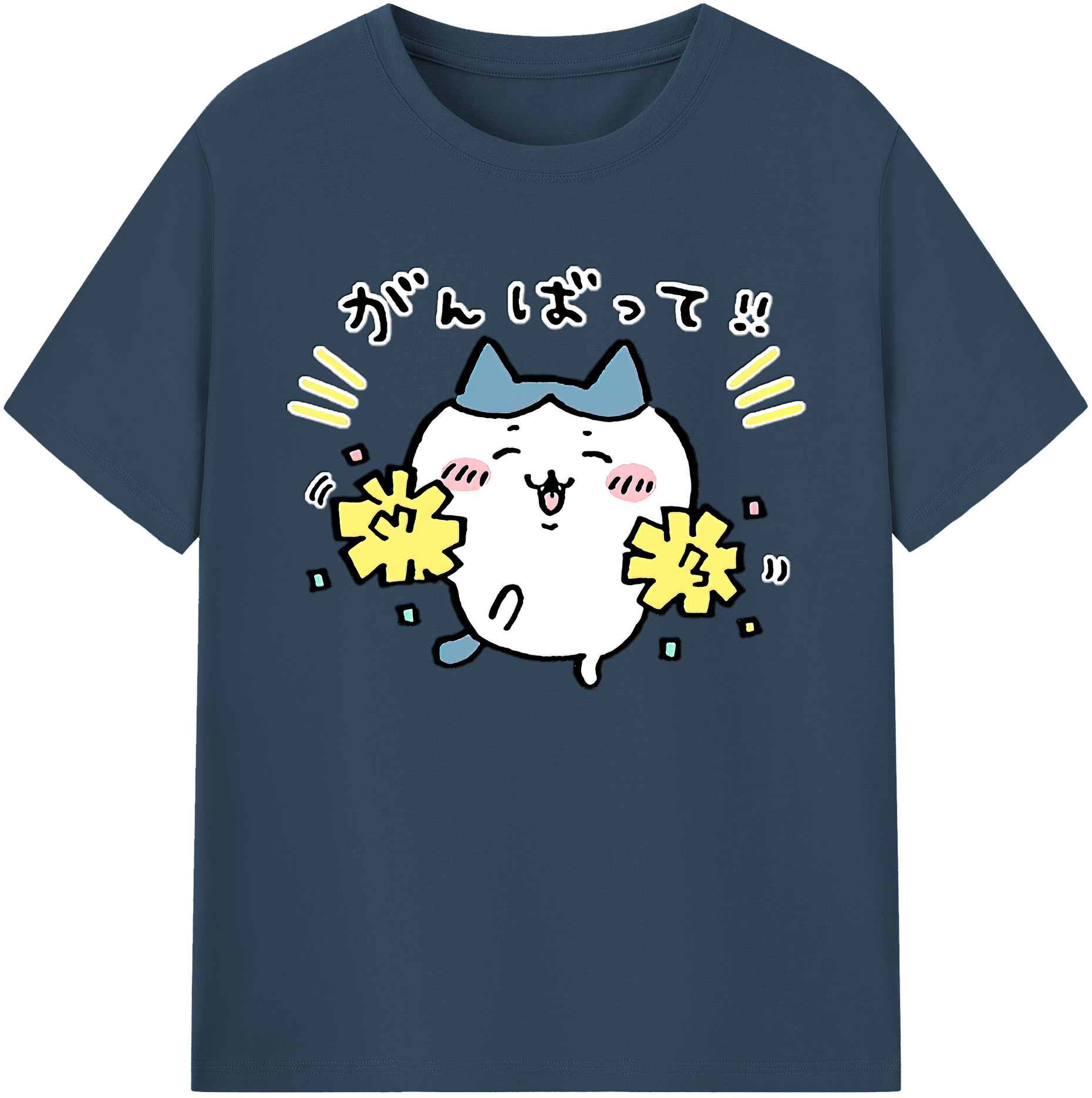 （画像用） ちいかわ ハチワレ Chii-kawa hachiware 綿100％ メンズ半袖Tシャツ｜肌触りやわらか＆通気性
