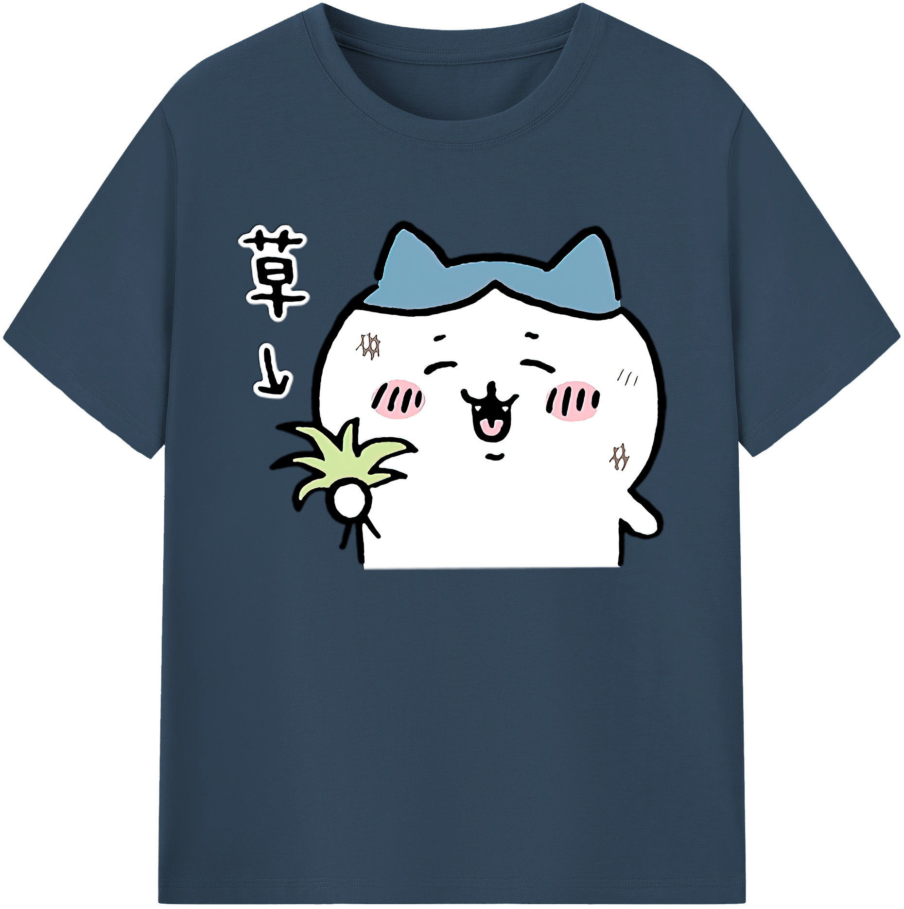 （画像用） ちいかわ ハチワレ Chii-kawa hachiware 綿100％ メンズ半袖Tシャツ｜肌触りやわらか＆通気性