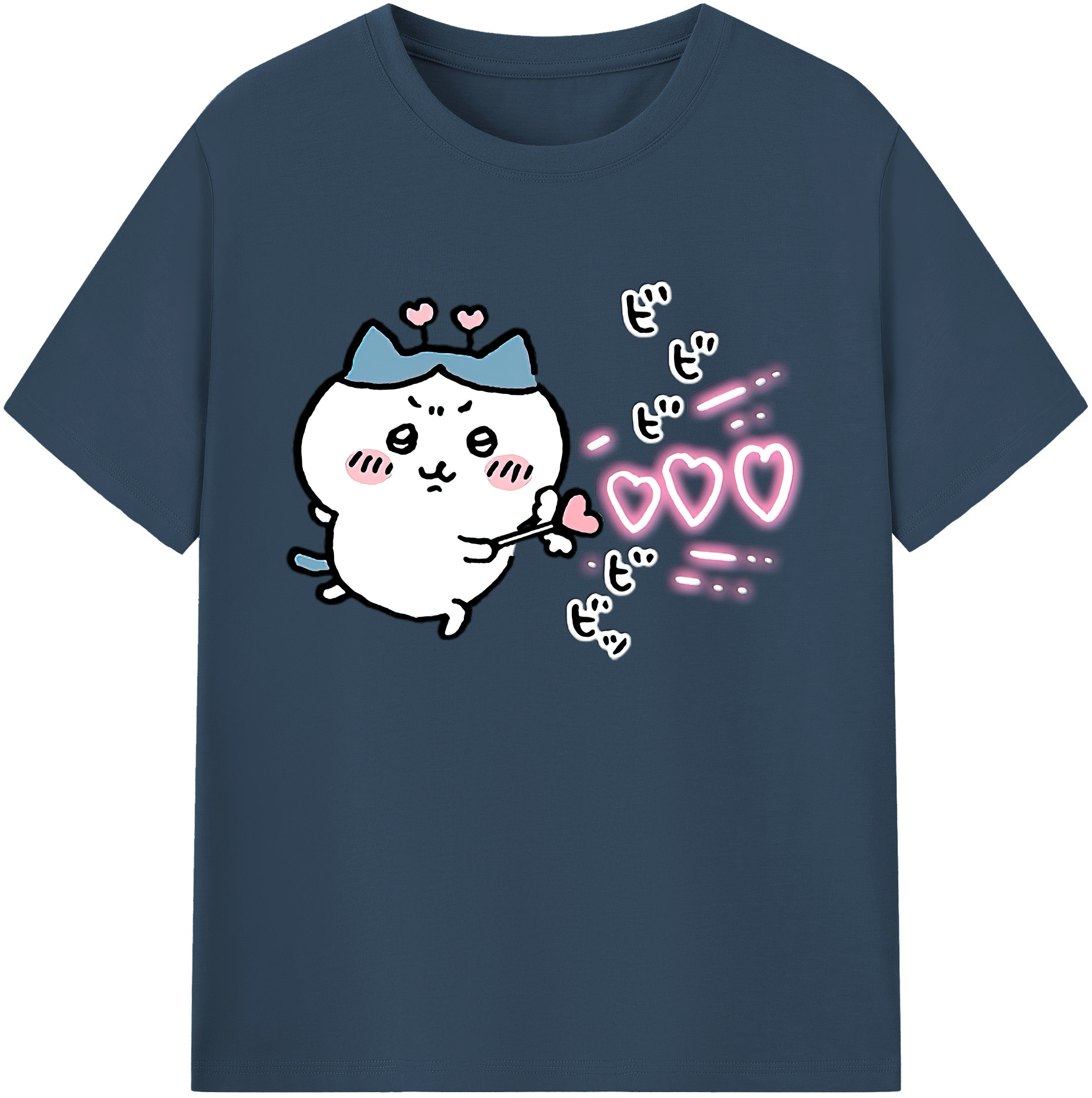 （画像用） ちいかわ ハチワレ Chii-kawa hachiware 綿100％ メンズ半袖Tシャツ｜肌触りやわらか＆通気性