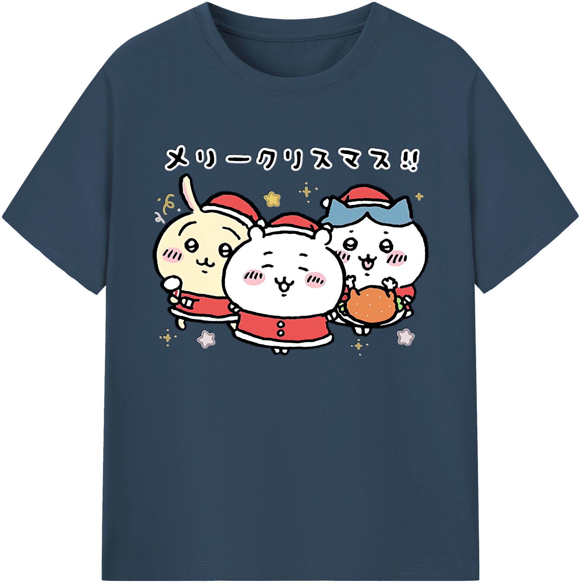 （画像用） ちいかわ ハチワレ Chii-kawa hachiware 綿100％ メンズ半袖Tシャツ｜肌触りやわらか＆通気性