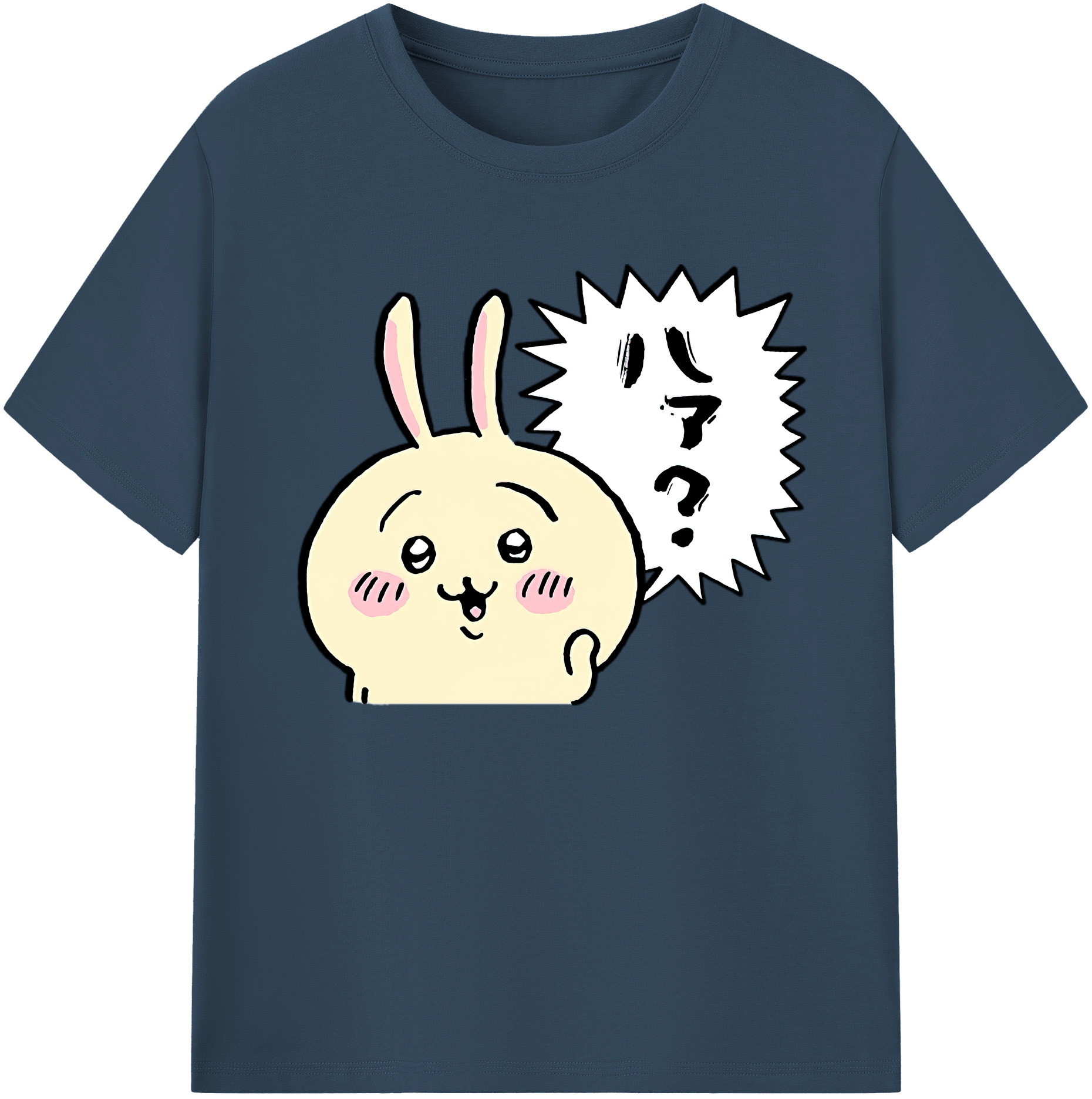 （画像用） ちいかわ うさぎ Chii-kawa usagi 綿100％ メンズ半袖Tシャツ｜肌触りやわらか＆通気性