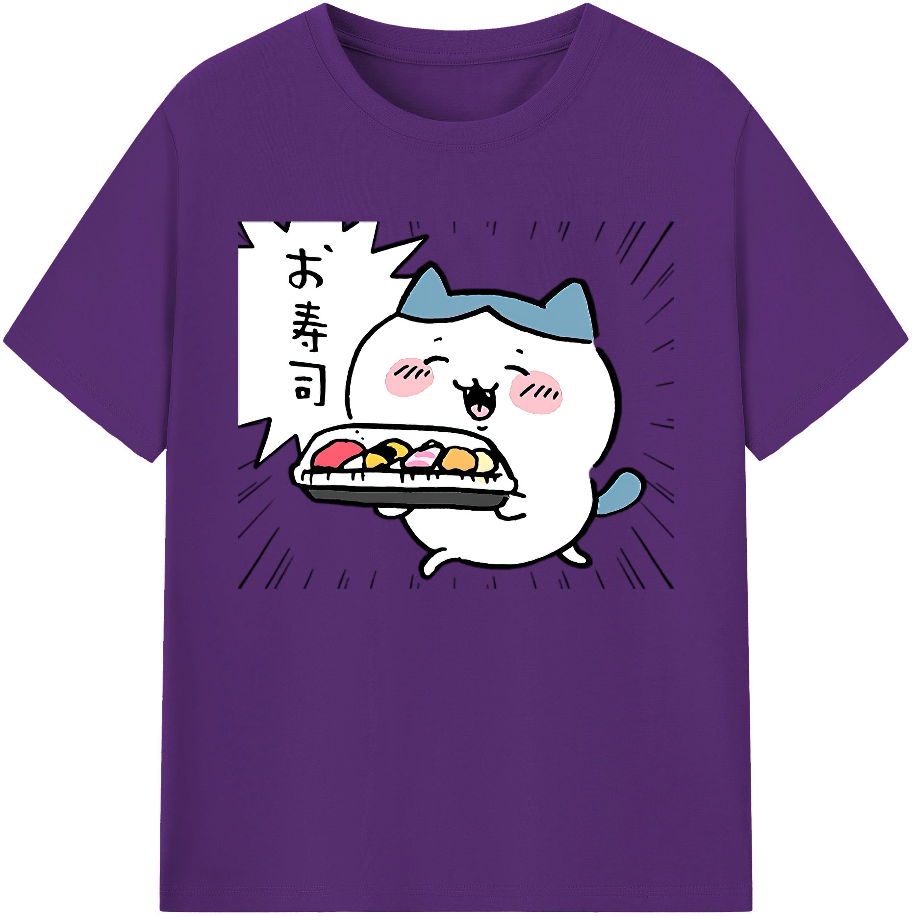 （画像用） ちいかわ ハチワレ Chii-kawa hachiware 綿100％ メンズ半袖Tシャツ｜肌触りやわらか＆通気性