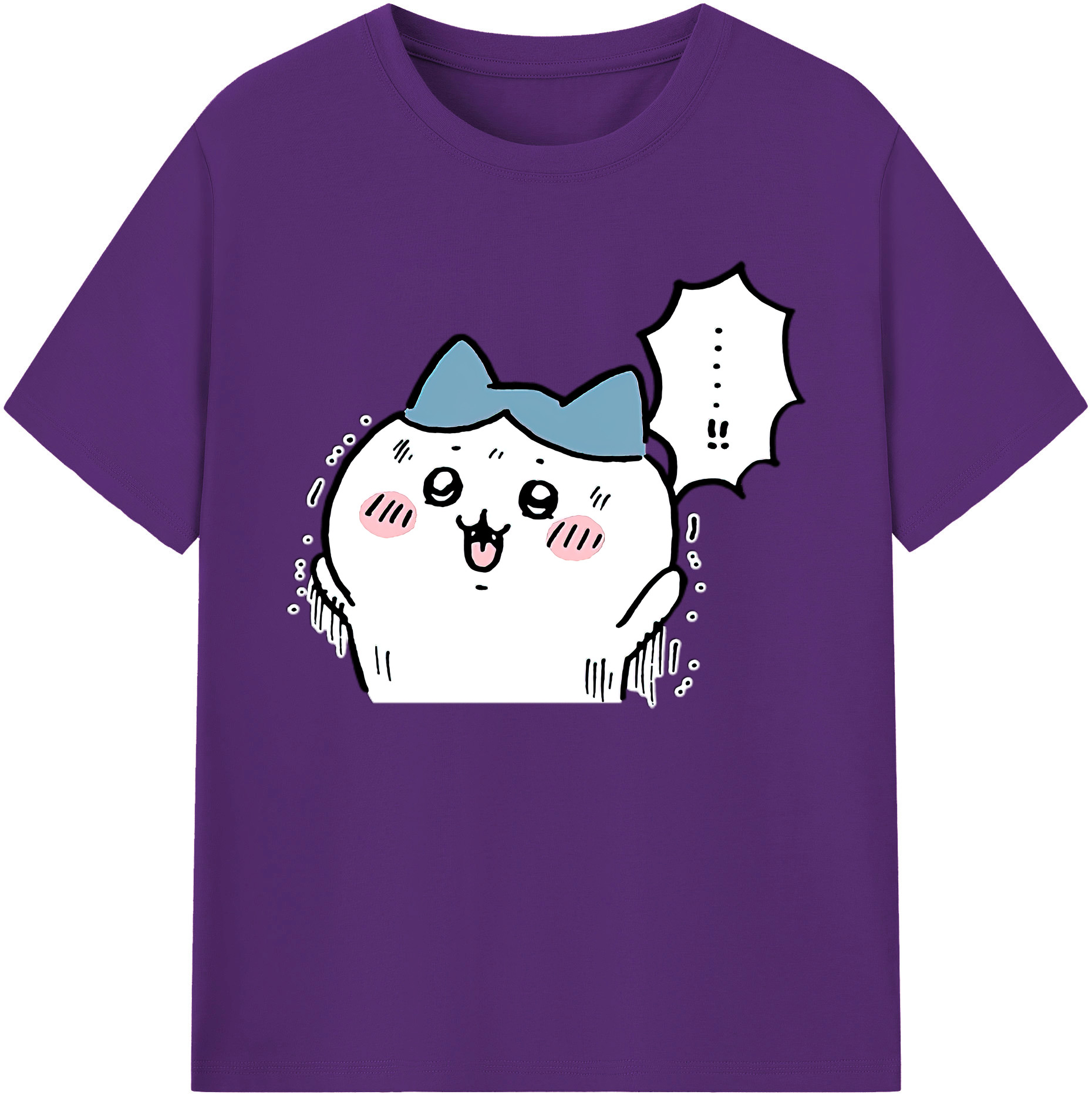 （画像用） ちいかわ ハチワレ Chii-kawa hachiware 綿100％ メンズ半袖Tシャツ｜肌触りやわらか＆通気性