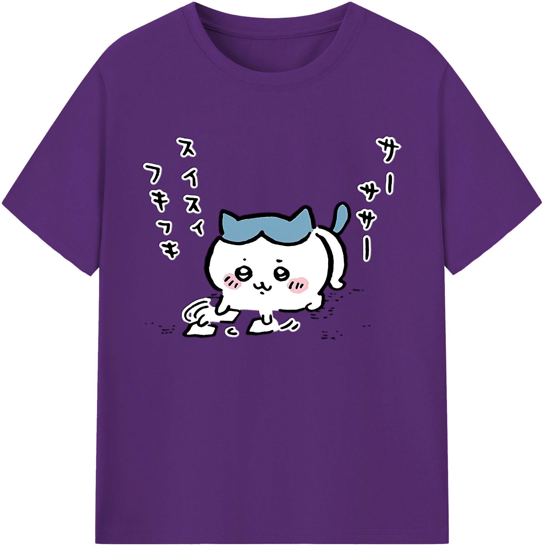 （画像用） ちいかわ ハチワレ Chii-kawa hachiware 綿100％ メンズ半袖Tシャツ｜肌触りやわらか＆通気性