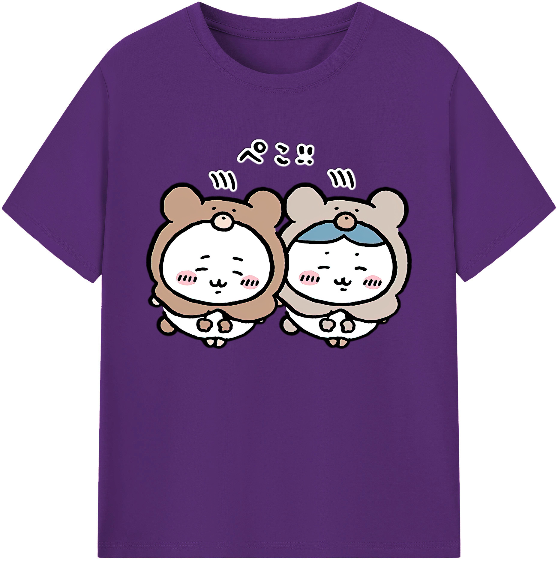 （画像用） ちいかわ ハチワレ Chii-kawa hachiware 綿100％ メンズ半袖Tシャツ｜肌触りやわらか＆通気性