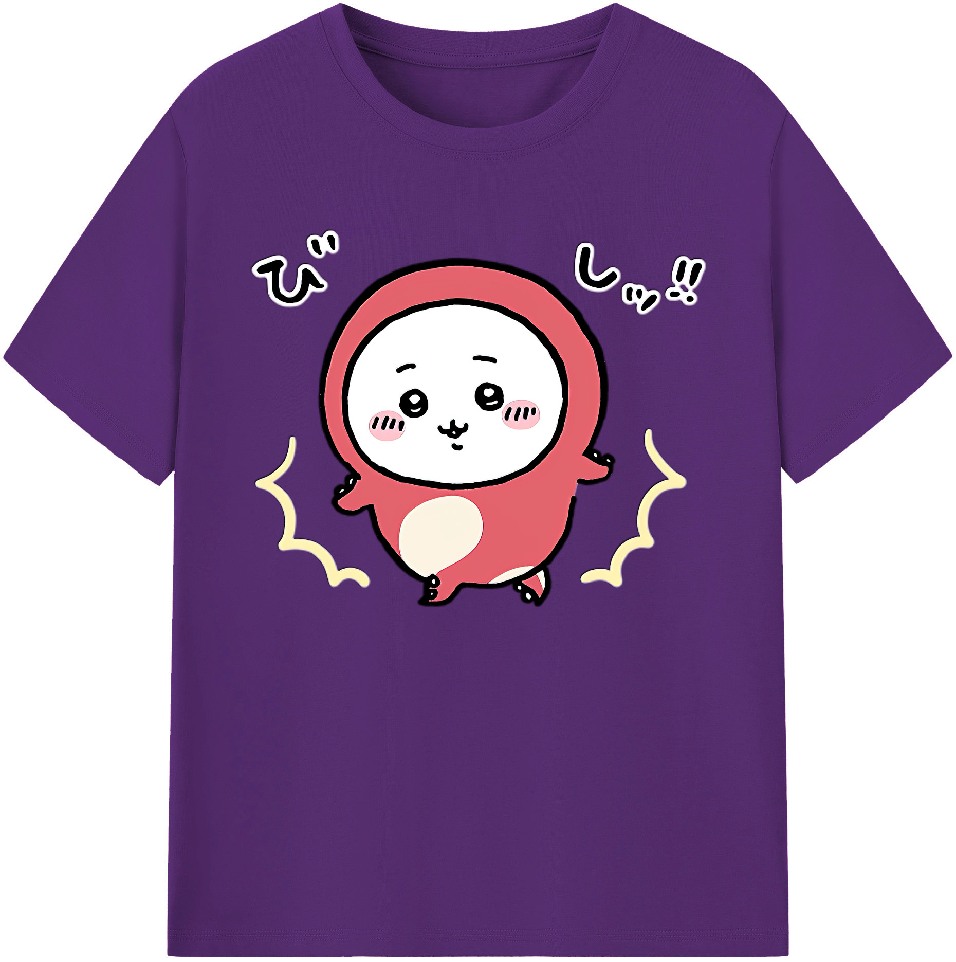 （画像用） ちいかわ ちいかわ Chii-kawa chiikawa 綿100％ メンズ半袖Tシャツ｜肌触りやわらか＆通気性