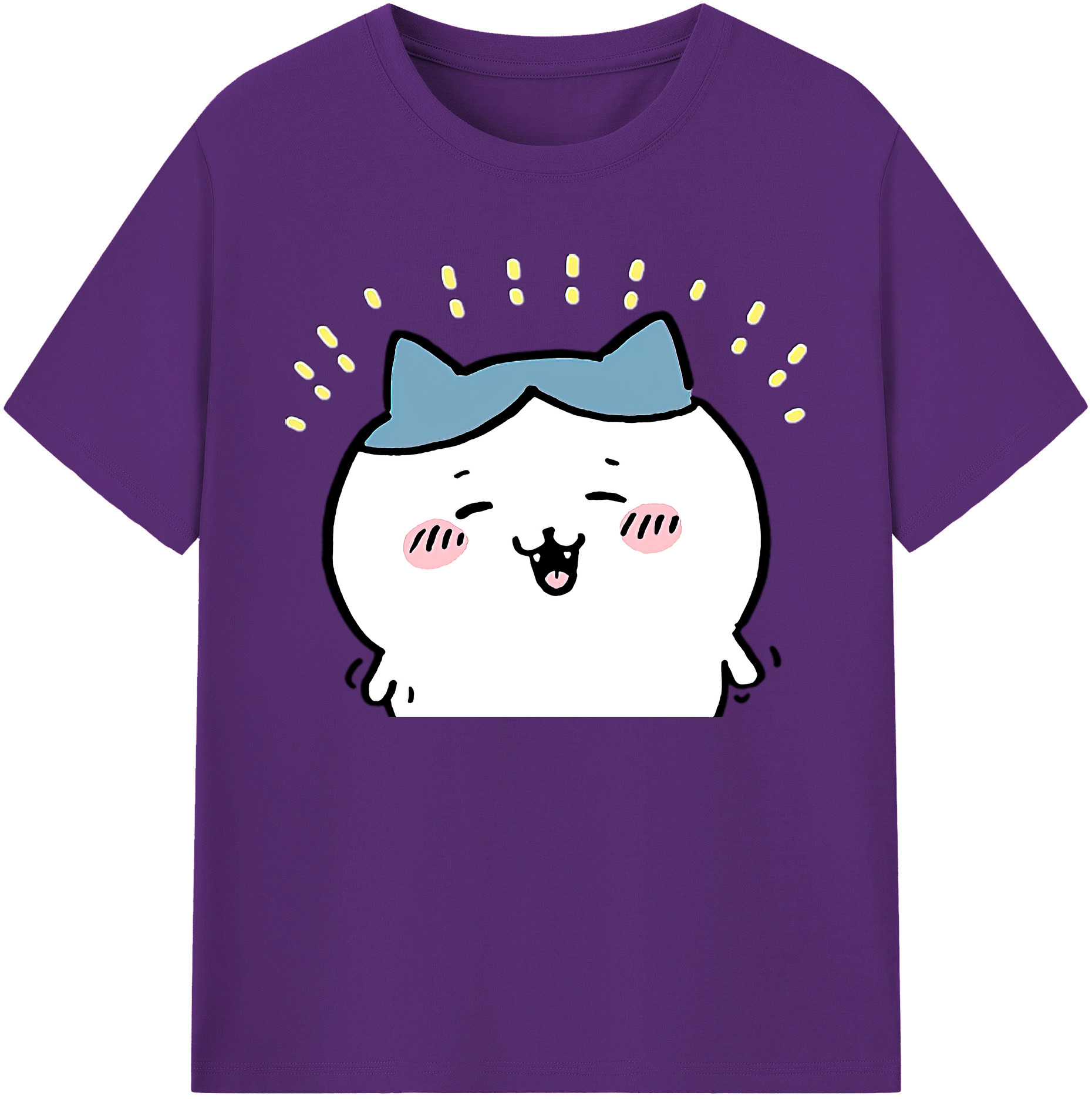 （画像用） ちいかわ ハチワレ Chii-kawa hachiware 綿100％ メンズ半袖Tシャツ｜肌触りやわらか＆通気性