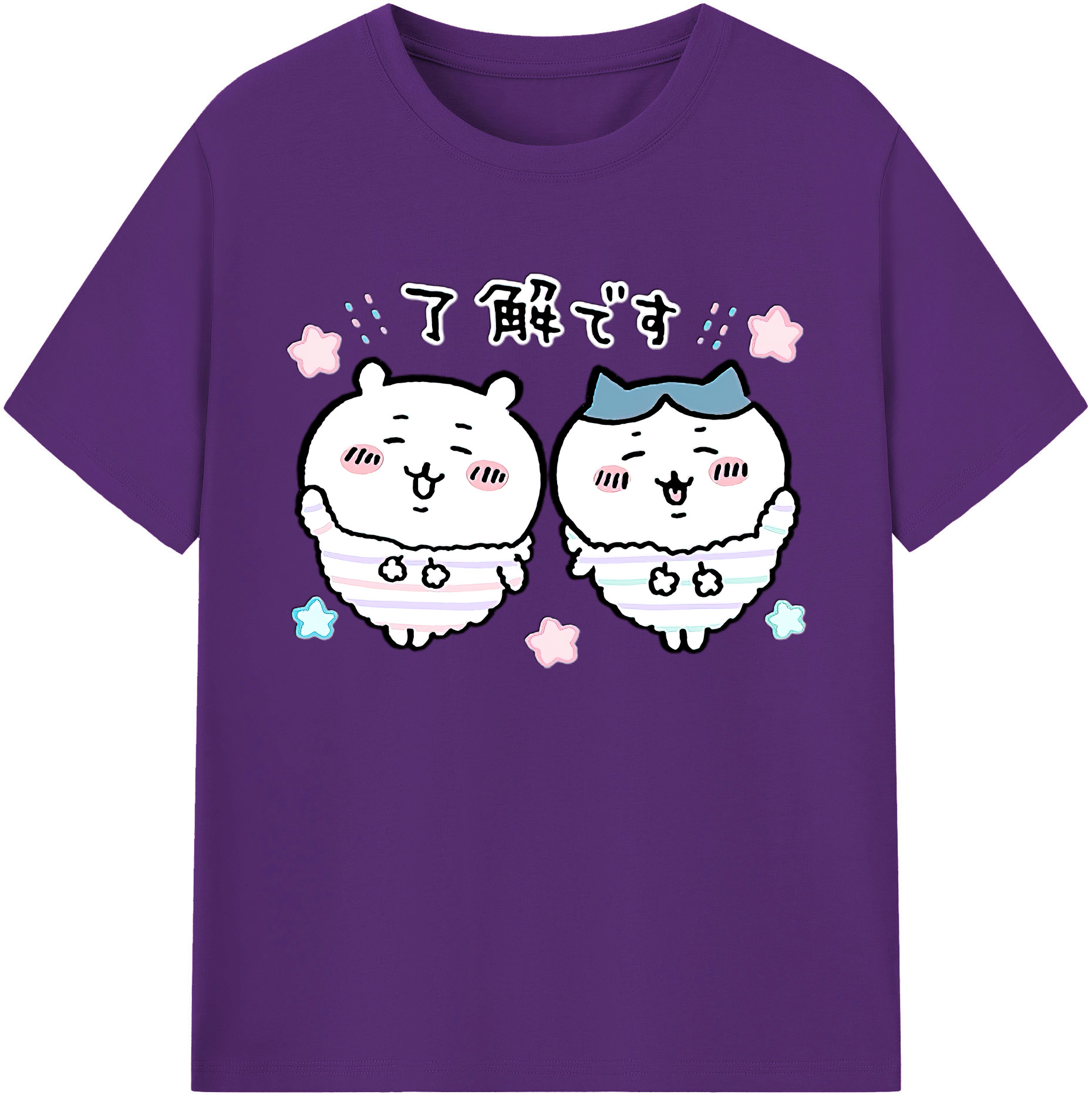 （画像用） ちいかわ ハチワレ Chii-kawa hachiware 綿100％ メンズ半袖Tシャツ｜肌触りやわらか＆通気性