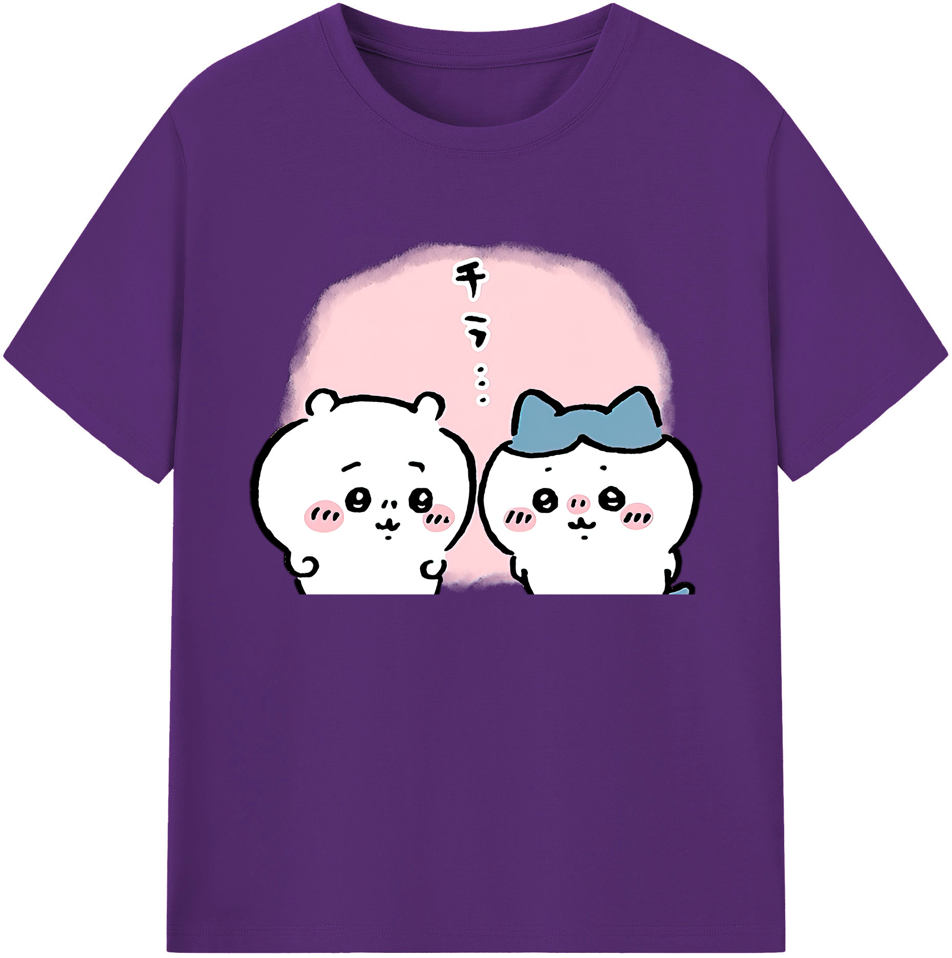 （画像用） ちいかわ ハチワレ Chii-kawa hachiware 綿100％ メンズ半袖Tシャツ｜肌触りやわらか＆通気性