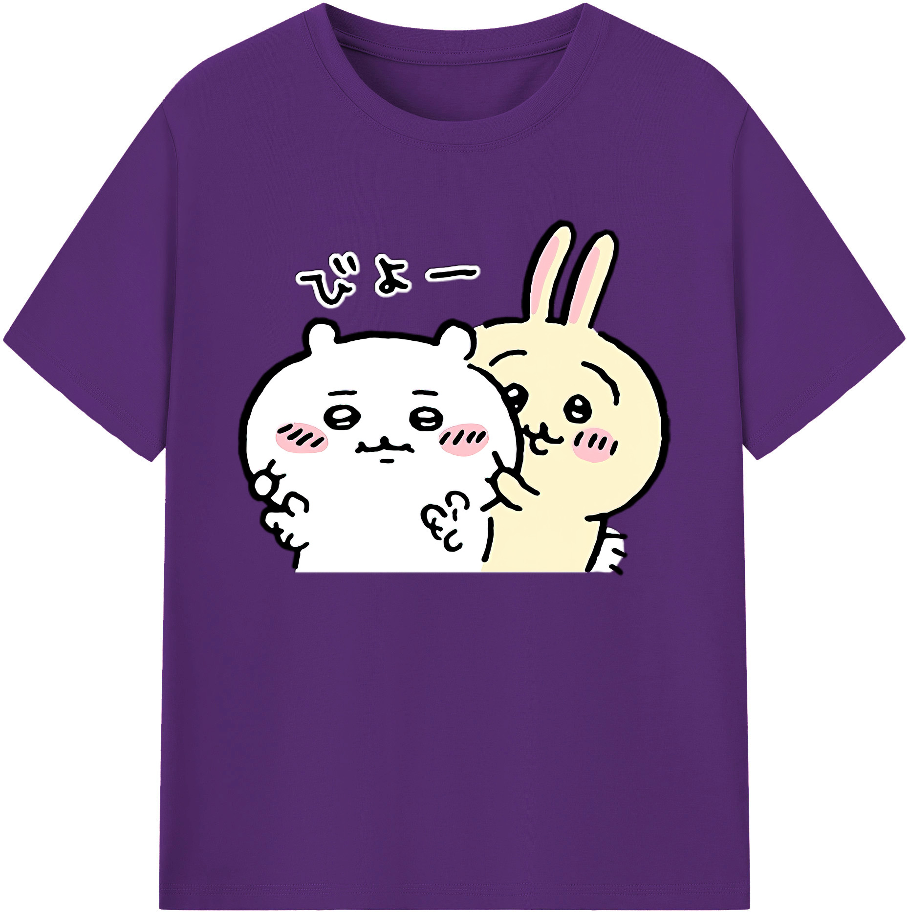 （画像用） ちいかわ うさぎ Chii-kawa usagi 綿100％ メンズ半袖Tシャツ｜肌触りやわらか＆通気性