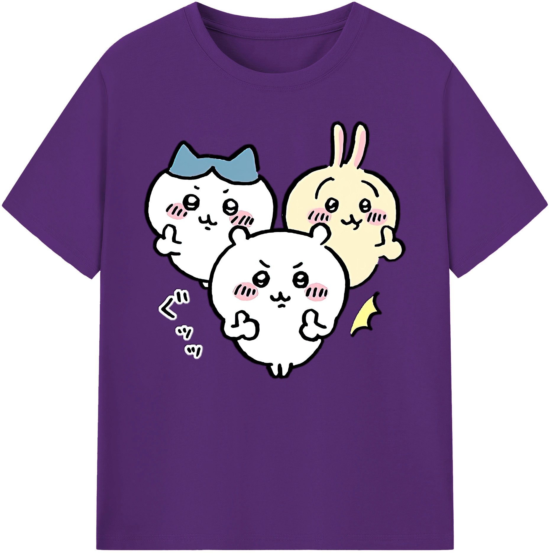 （画像用） ちいかわ うさぎ Chii-kawa usagi 綿100％ メンズ半袖Tシャツ｜肌触りやわらか＆通気性