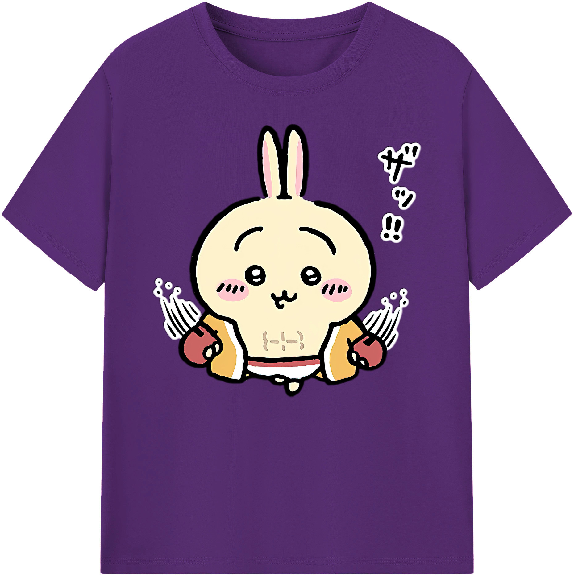 （画像用） ちいかわ うさぎ Chii-kawa usagi 綿100％ メンズ半袖Tシャツ｜肌触りやわらか＆通気性