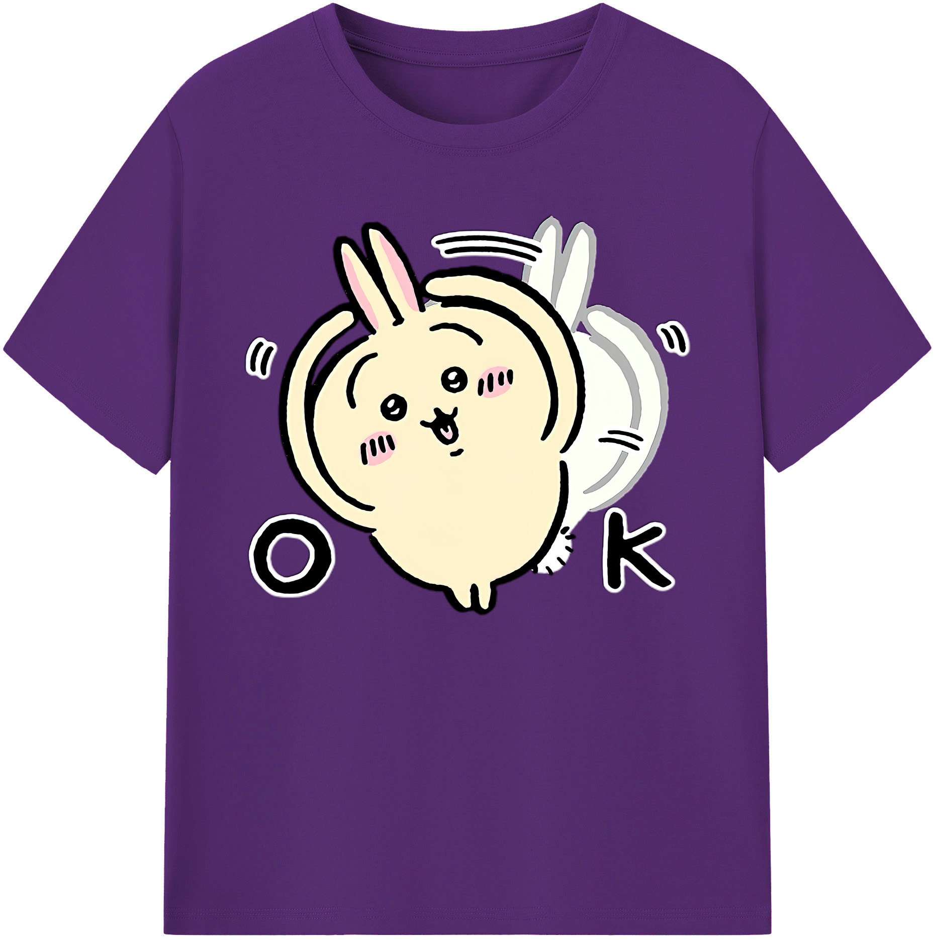 （画像用） ちいかわ うさぎ Chii-kawa usagi 綿100％ メンズ半袖Tシャツ｜肌触りやわらか＆通気性
