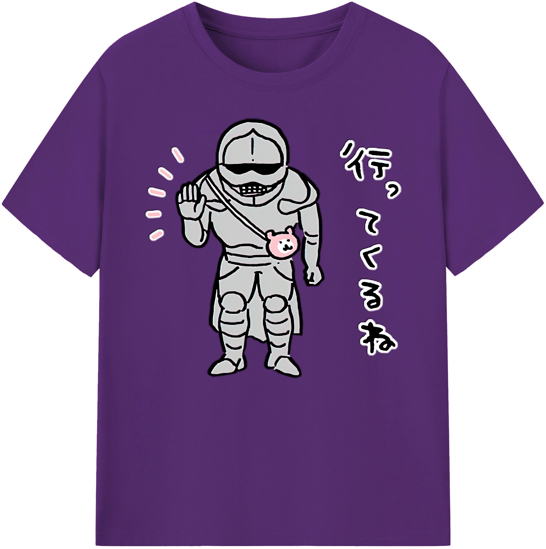 （画像用） ちいかわ 労働の鎧さん Chii-kawa Mr. Armor of Labor 綿100％ メンズ半袖Tシャツ｜肌触りやわらか＆通気性