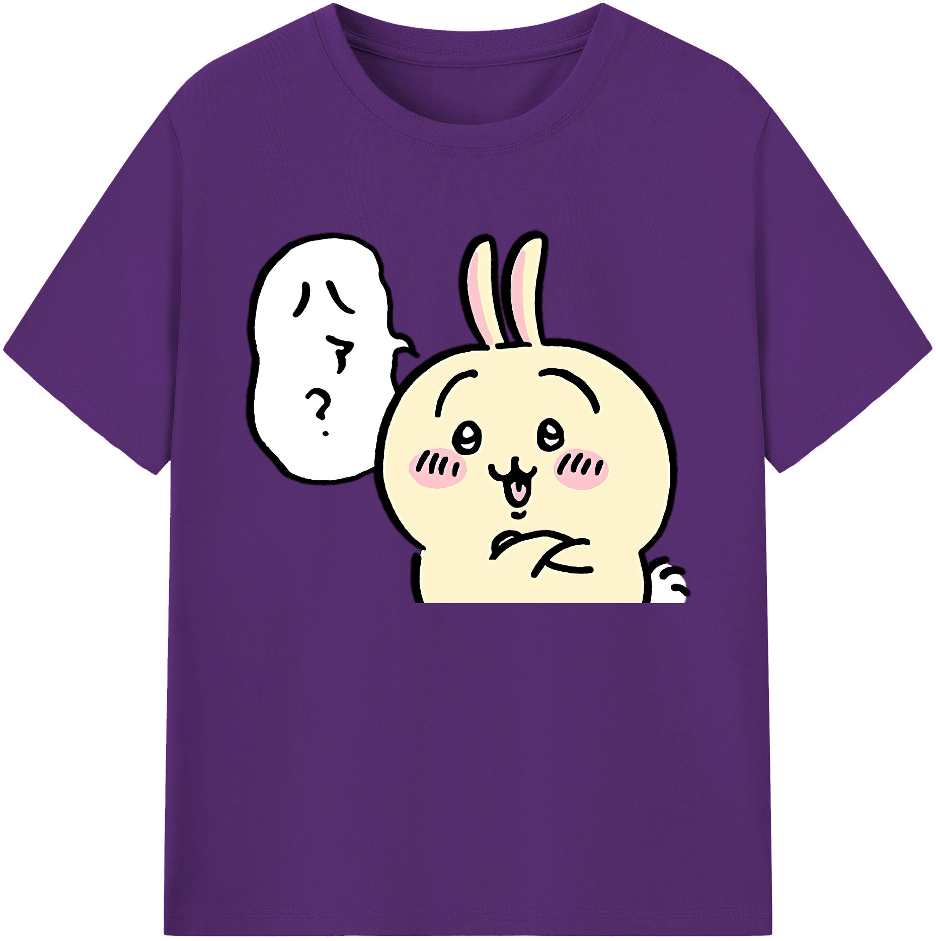 （画像用） ちいかわ うさぎ Chii-kawa usagi 綿100％ メンズ半袖Tシャツ｜肌触りやわらか＆通気性