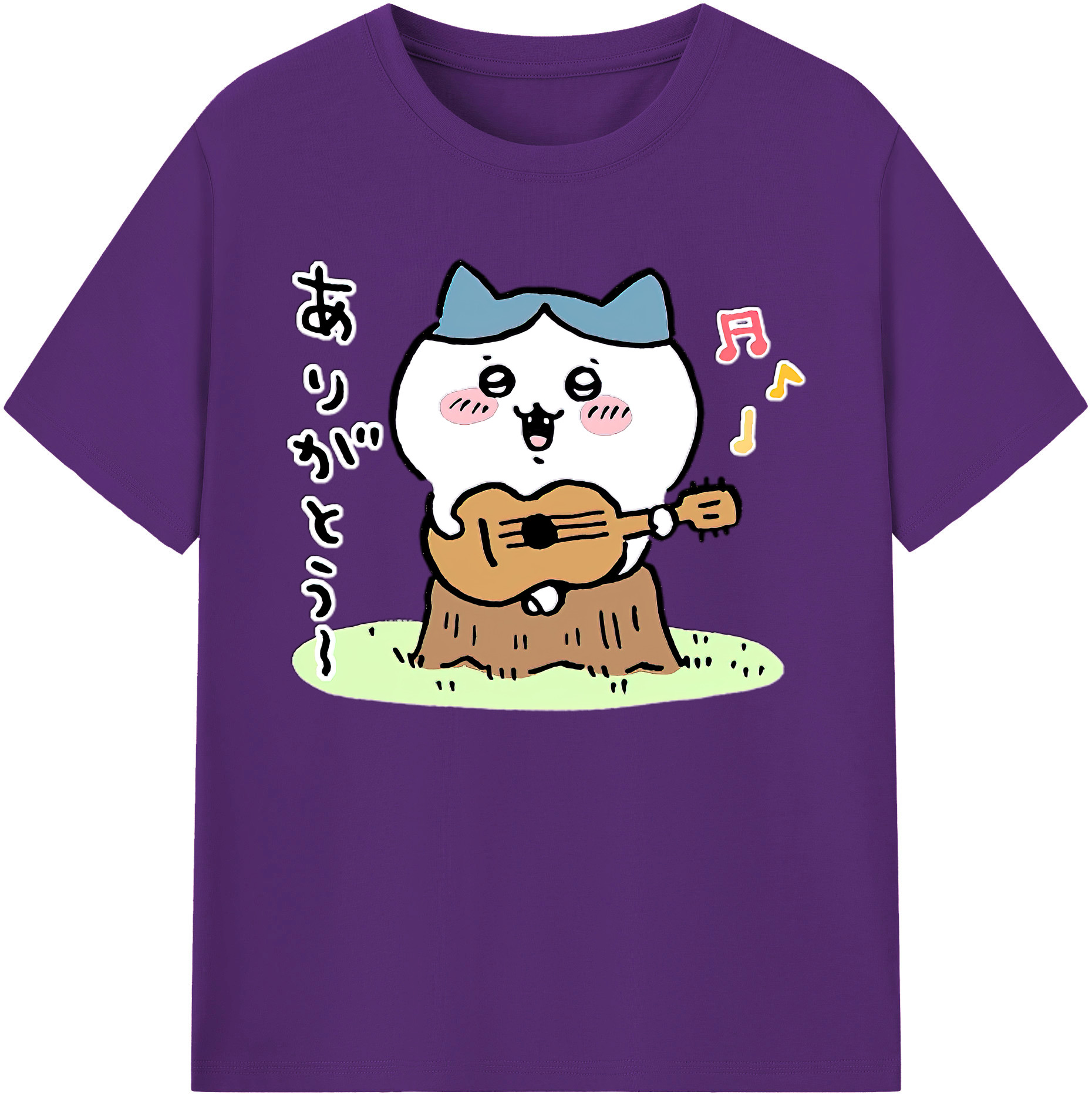 （画像用） ちいかわ ハチワレ Chii-kawa hachiware 綿100％ メンズ半袖Tシャツ｜肌触りやわらか＆通気性