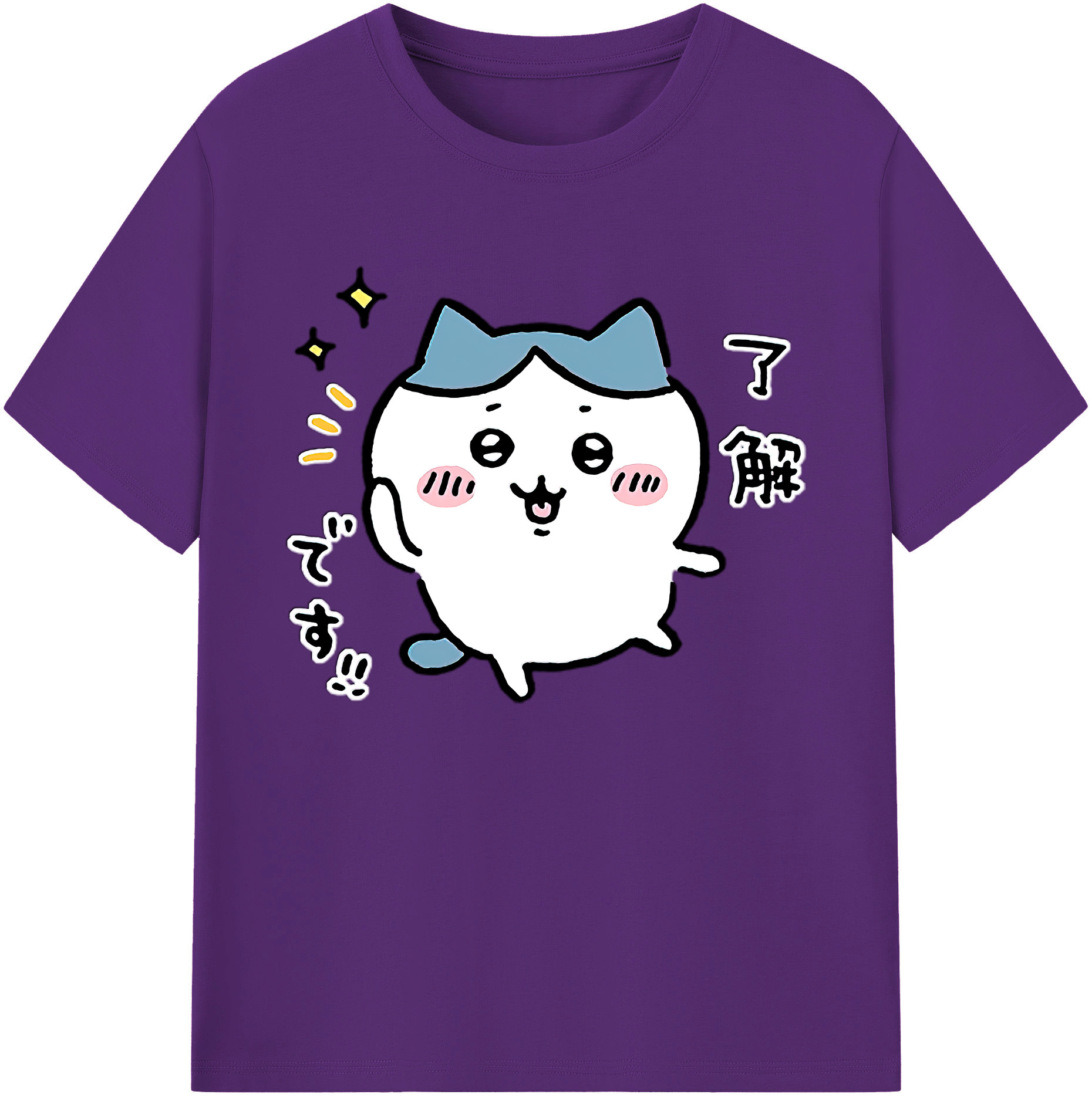 （画像用） ちいかわ ハチワレ Chii-kawa hachiware 綿100％ メンズ半袖Tシャツ｜肌触りやわらか＆通気性