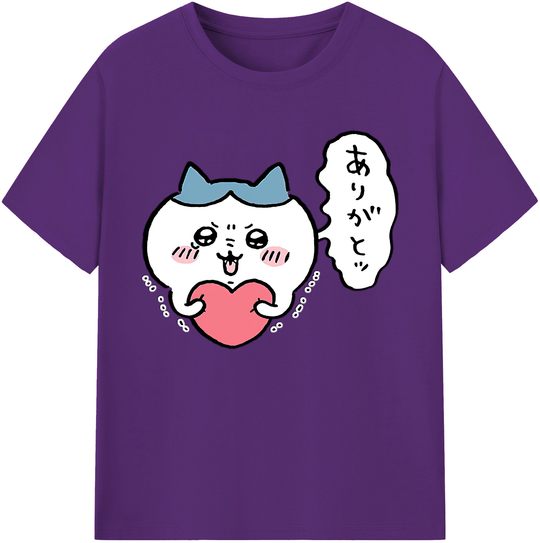 （画像用） ちいかわ ハチワレ Chii-kawa hachiware 綿100％ メンズ半袖Tシャツ｜肌触りやわらか＆通気性