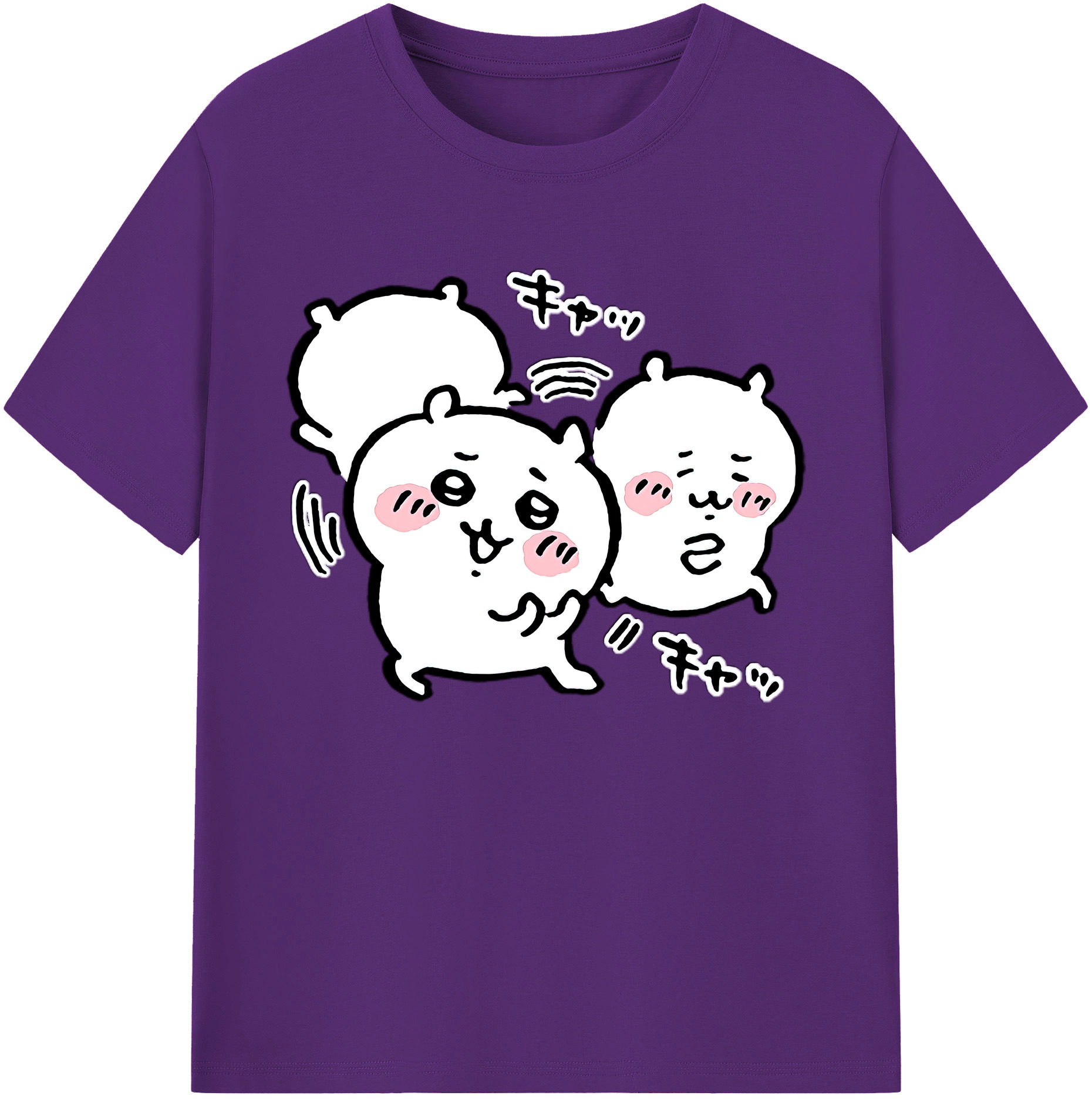 （画像用） ちいかわ ちいかわ Chii-kawa chiikawa 綿100％ メンズ半袖Tシャツ｜肌触りやわらか＆通気性