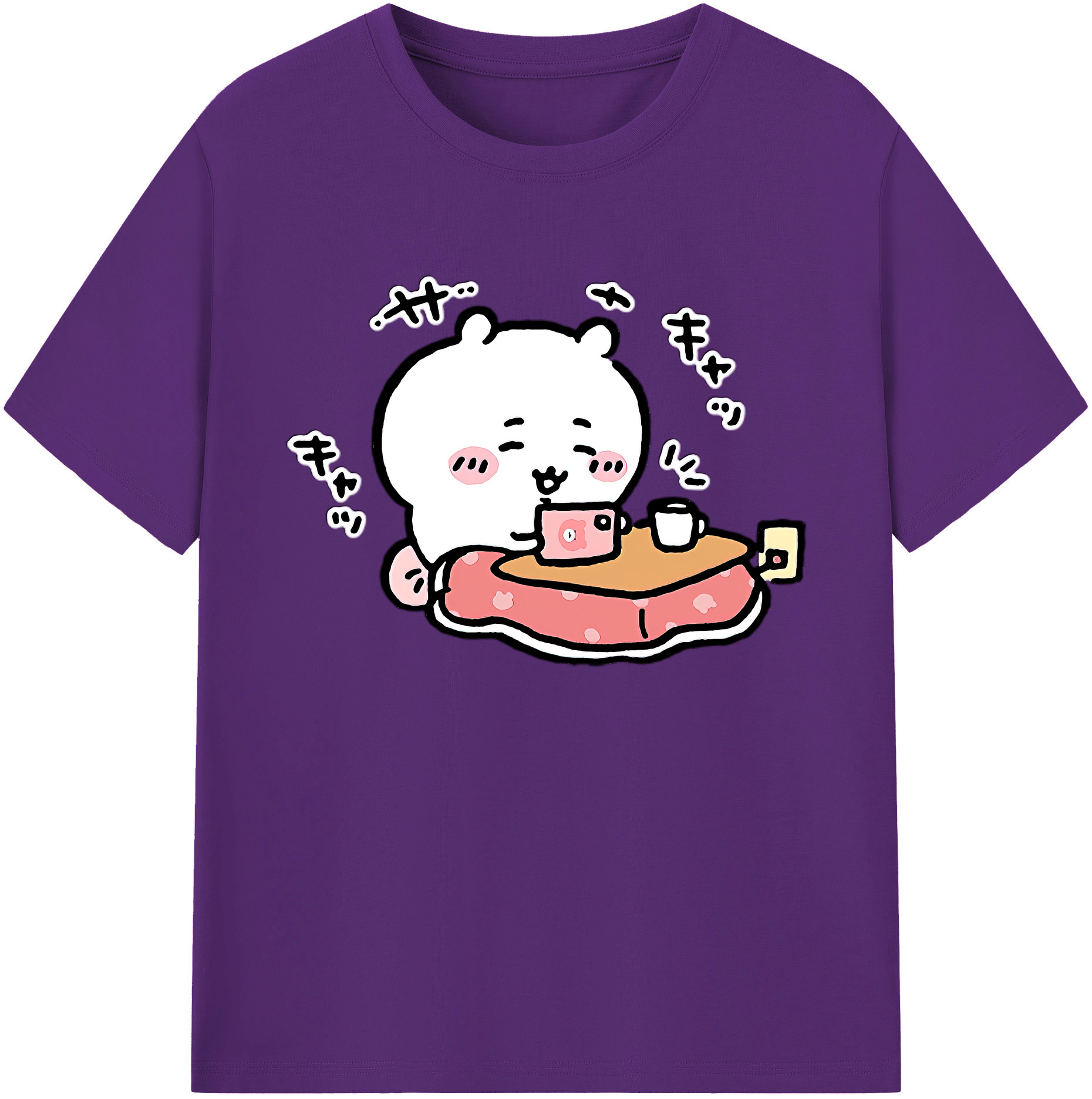 （画像用） ちいかわ ちいかわ Chii-kawa chiikawa 綿100％ メンズ半袖Tシャツ｜肌触りやわらか＆通気性