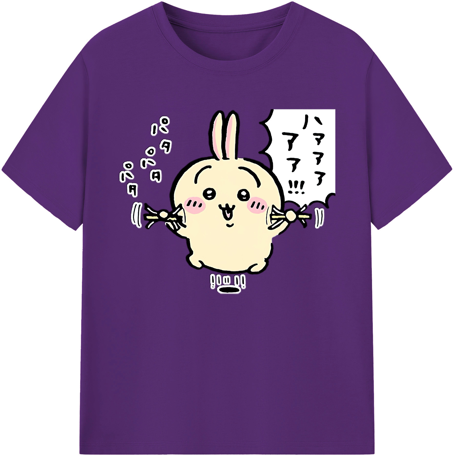 （画像用） ちいかわ うさぎ Chii-kawa usagi 綿100％ メンズ半袖Tシャツ｜肌触りやわらか＆通気性