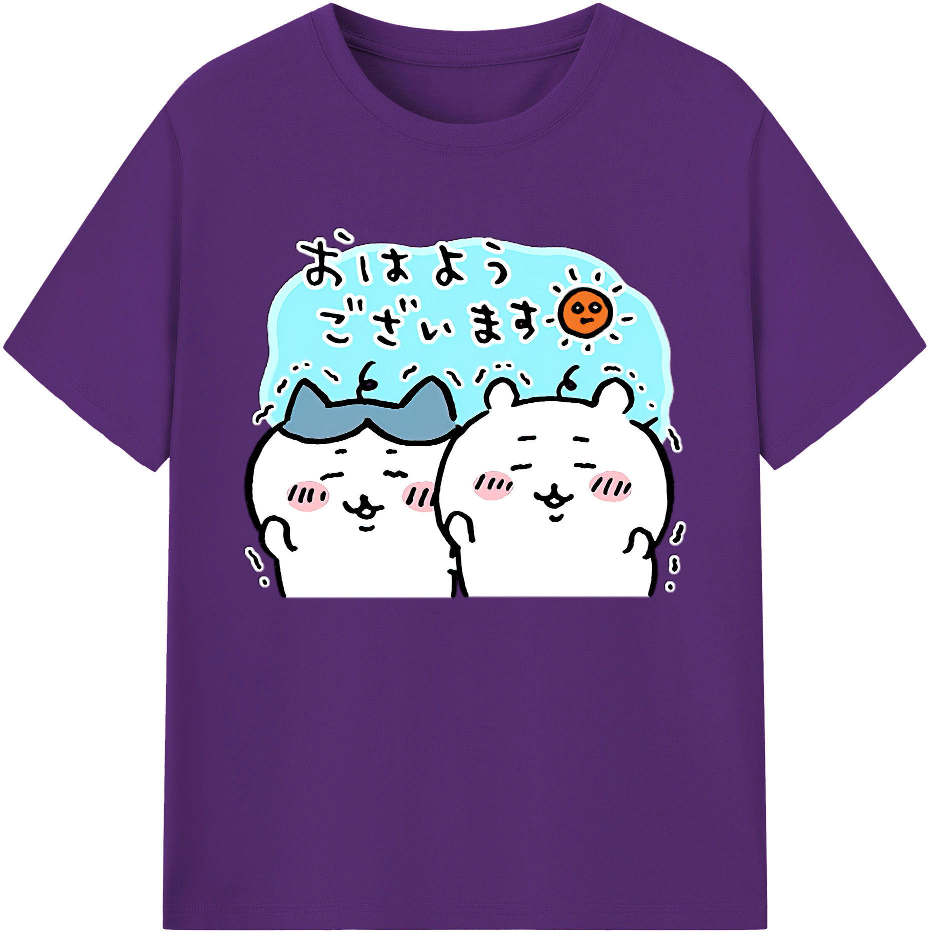 （画像用） ちいかわ ハチワレ Chii-kawa hachiware 綿100％ メンズ半袖Tシャツ｜肌触りやわらか＆通気性