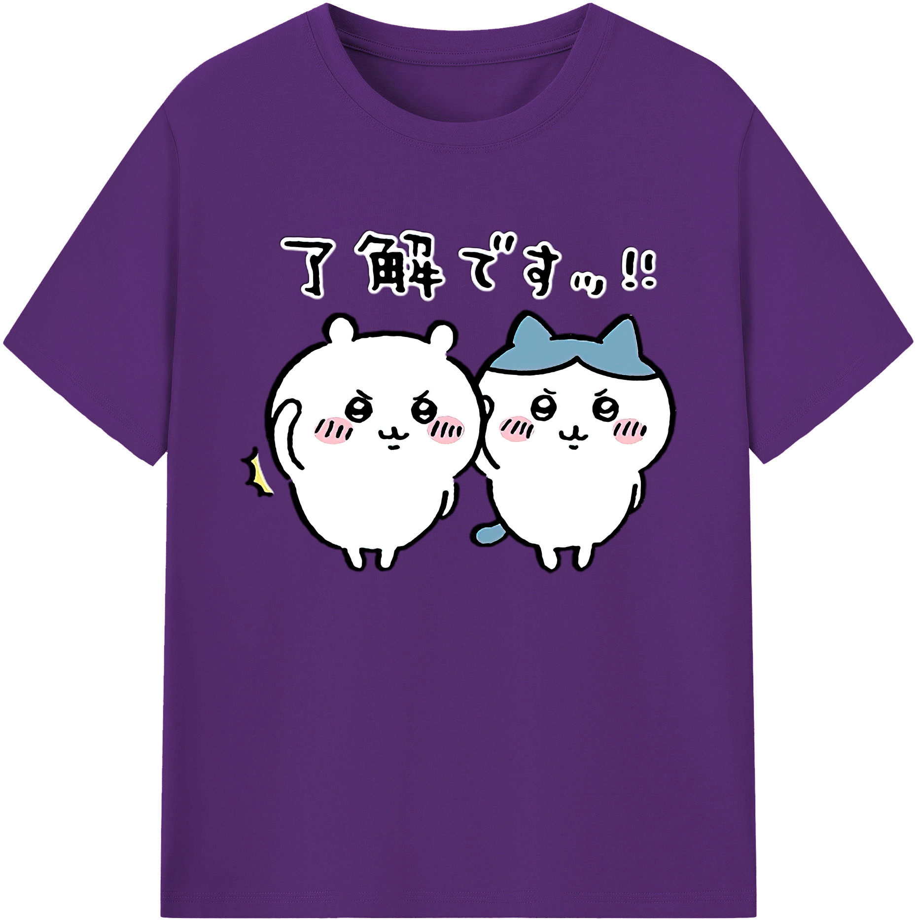 （画像用） ちいかわ ハチワレ Chii-kawa hachiware 綿100％ メンズ半袖Tシャツ｜肌触りやわらか＆通気性