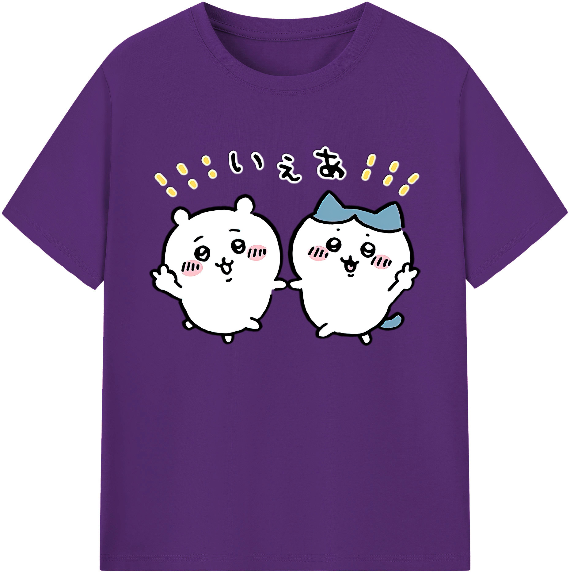 （画像用） ちいかわ ハチワレ Chii-kawa hachiware 綿100％ メンズ半袖Tシャツ｜肌触りやわらか＆通気性