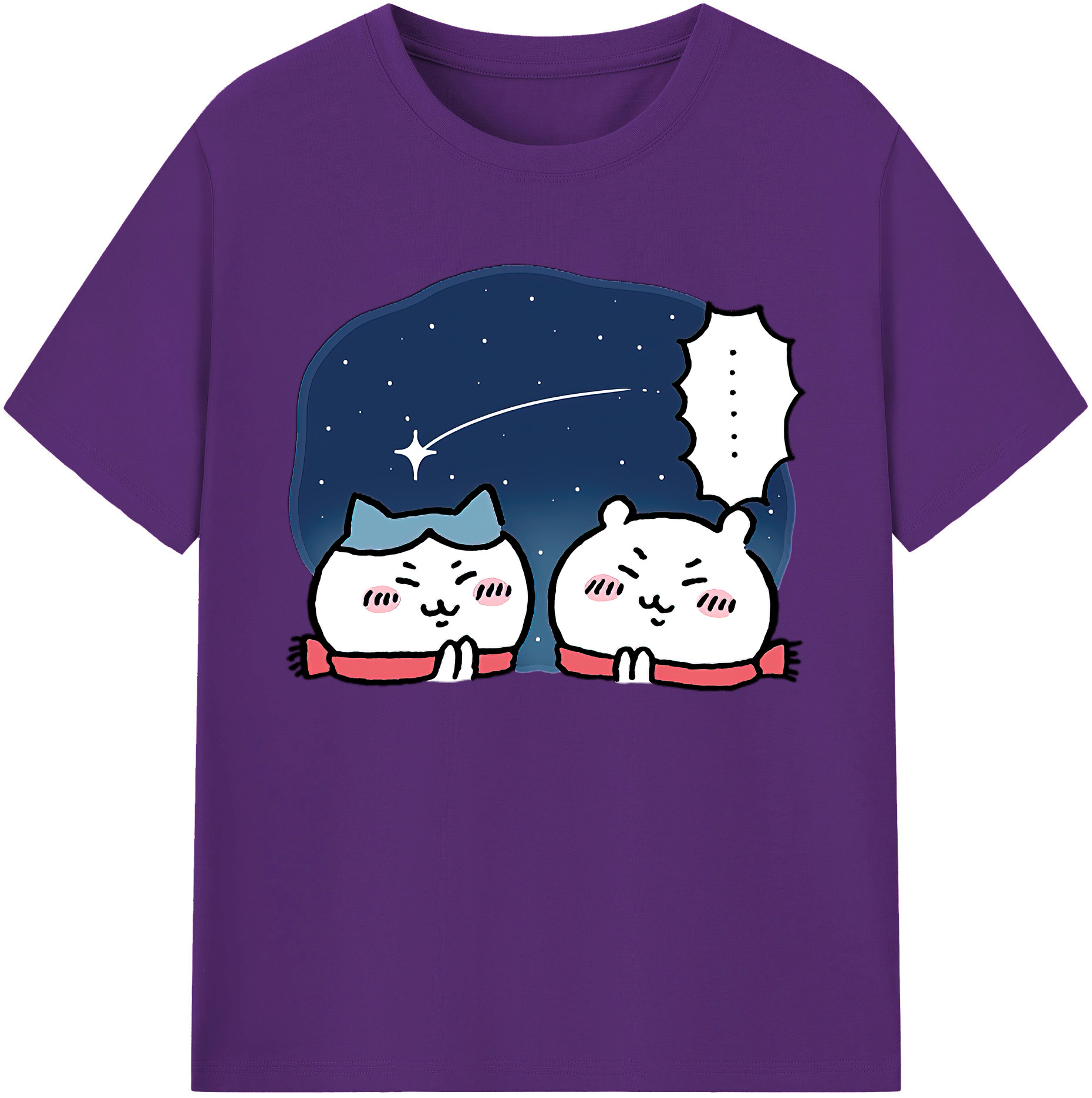 （画像用） ちいかわ ハチワレ Chii-kawa hachiware 綿100％ メンズ半袖Tシャツ｜肌触りやわらか＆通気性