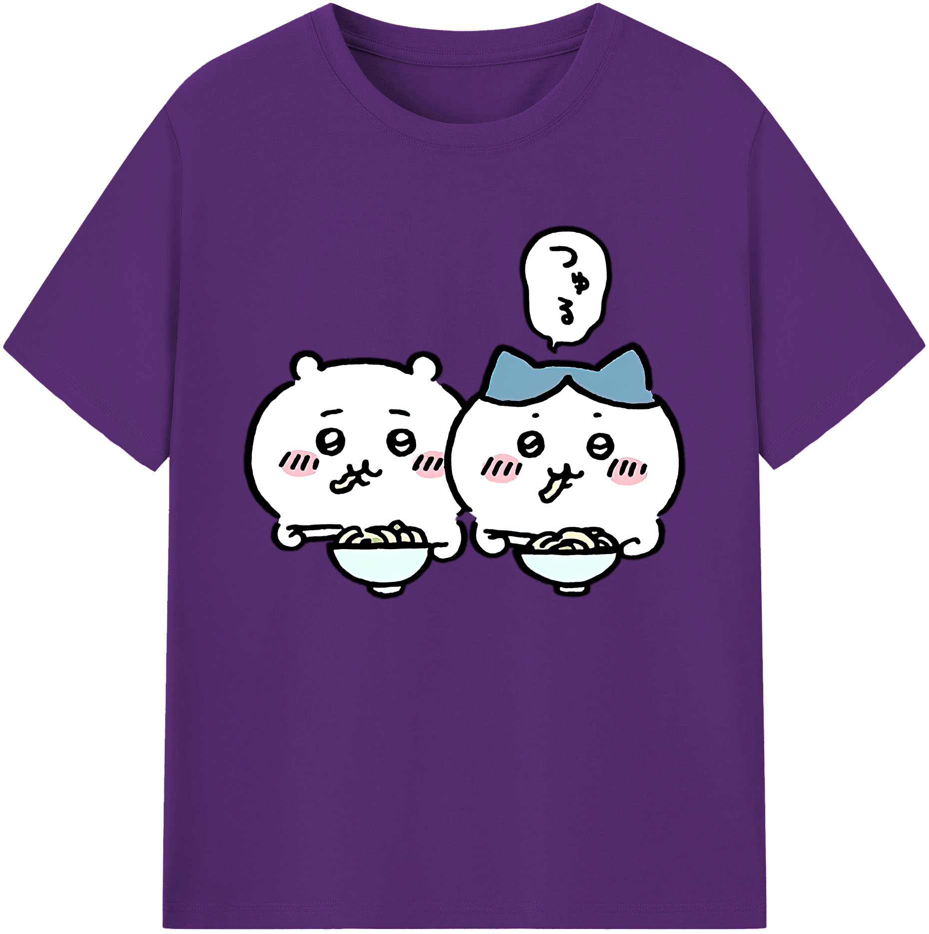 （画像用） ちいかわ ハチワレ Chii-kawa hachiware 綿100％ メンズ半袖Tシャツ｜肌触りやわらか＆通気性